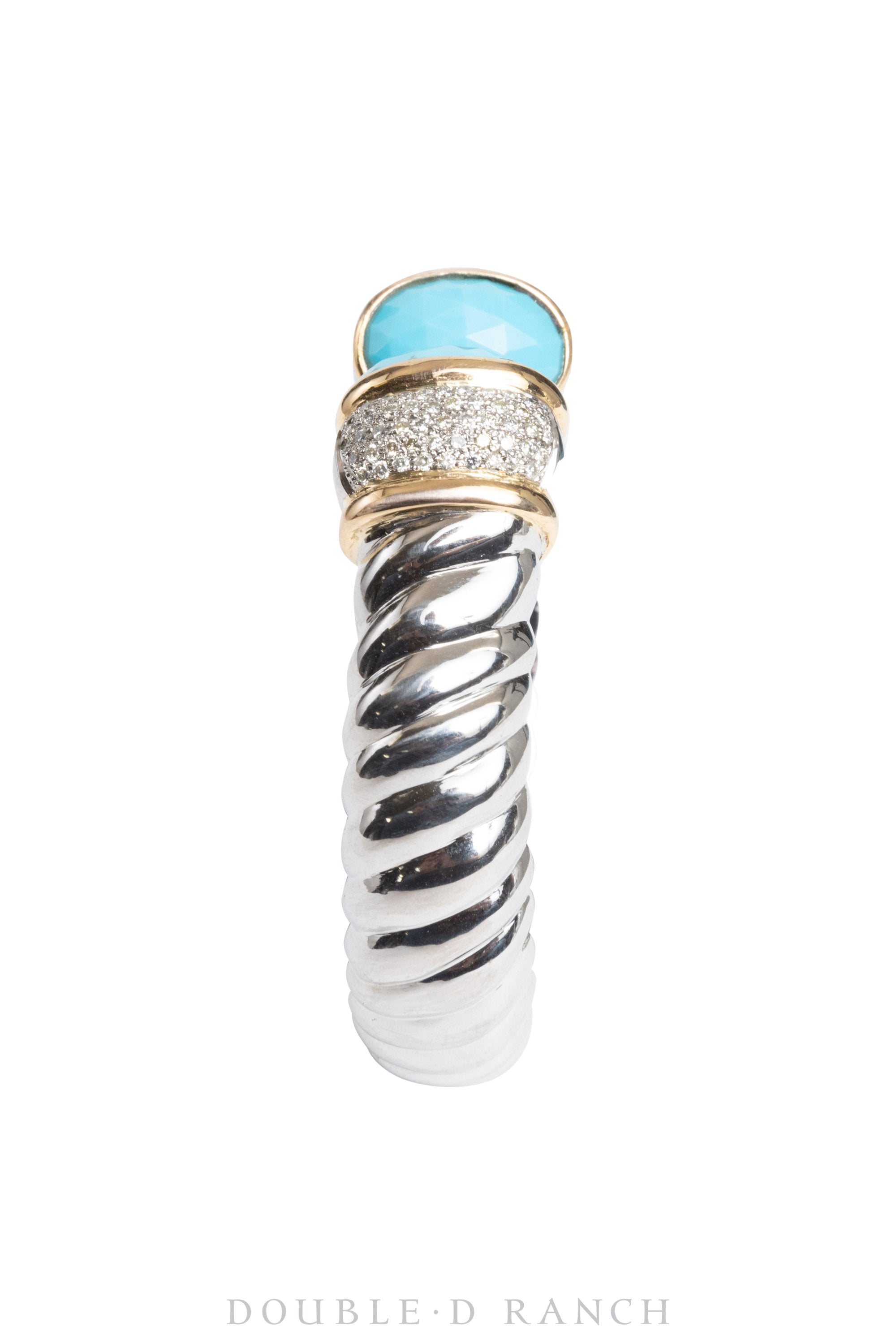 Cuff, Diamond Collection, Rope, Diamonds, Turquoise, Contemporary, 3487c