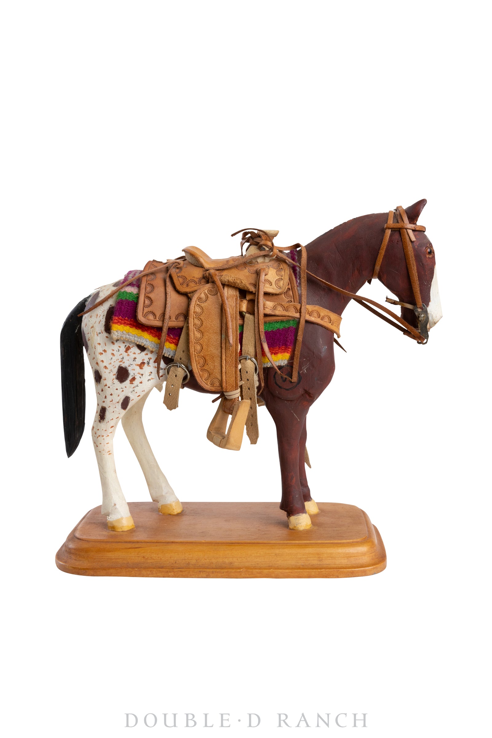 Miscellaneous, Folk Art, Horse with Saddle, Marked, Vintage, 335