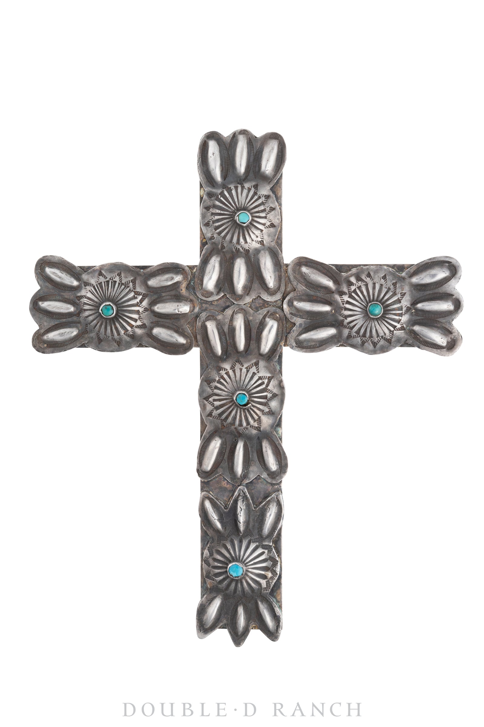 Pendant, Novelty, Cross, Turquoise, Huge, Vintage, 938