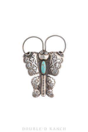 Pin, Pendant, Novelty, Butterfly, Turquoise, Hallmark, New Old Stock, 945