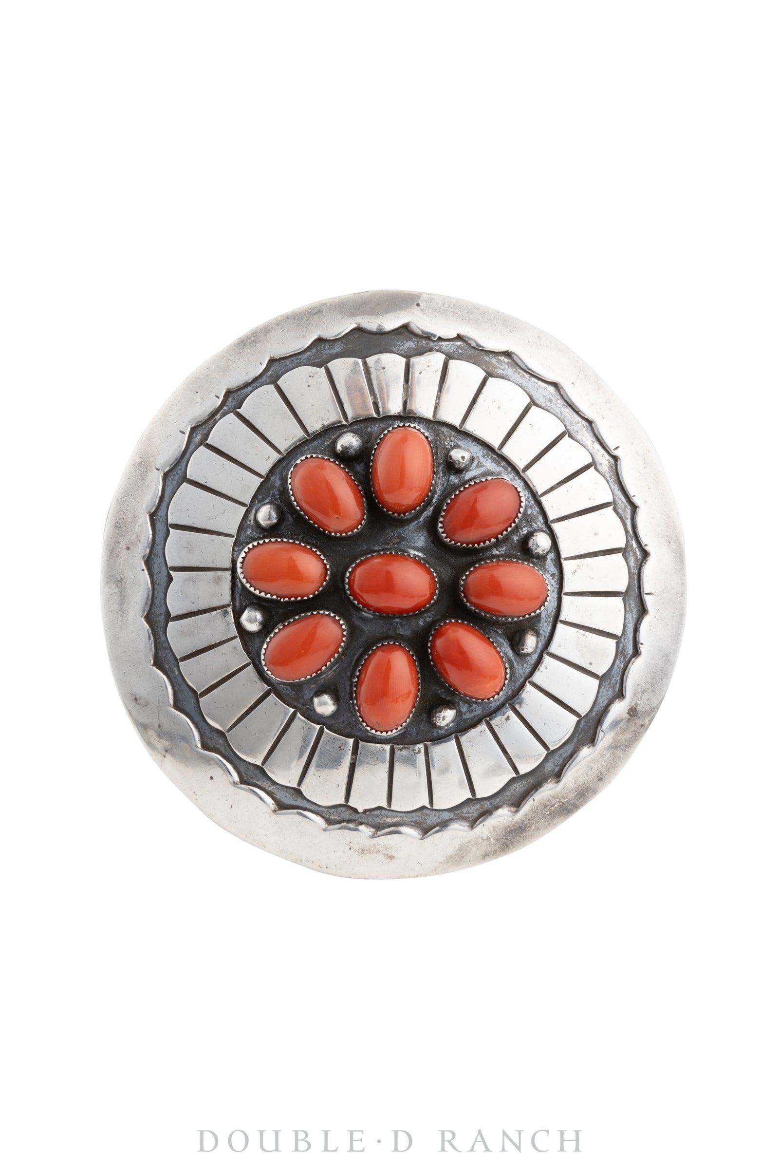 Pin & Pendant, Concho, Coral, Vintage, 1029