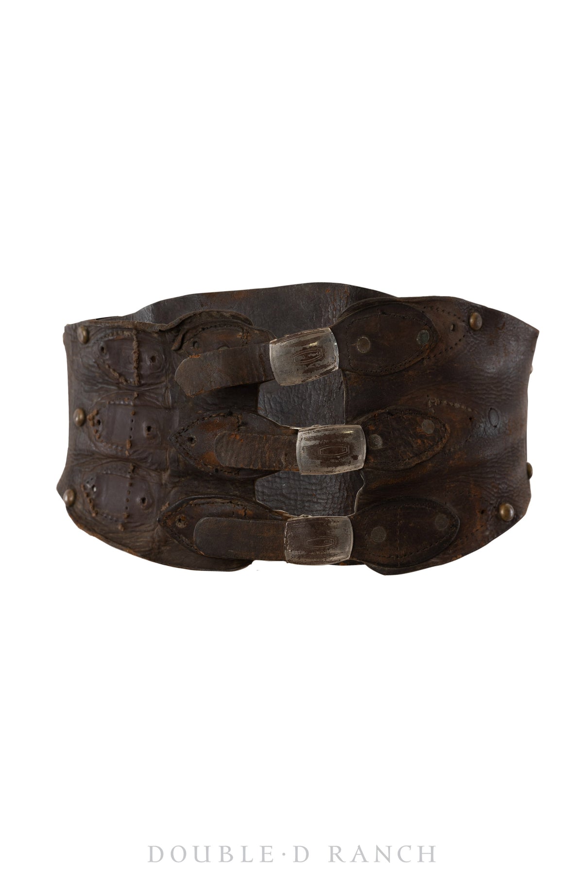 Belt, A Vintage, Bronc, Kidney, C C Monogram, Rivets, Vintage, 40's, 359