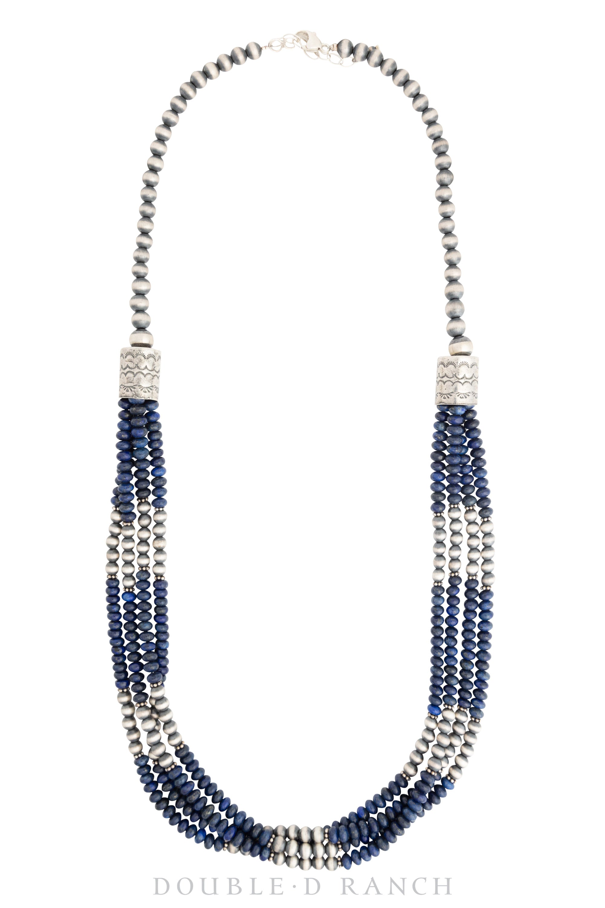 Necklace, Desert Pearls, Lapis, 4 Strands, Contemporary, 3016