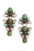 Earrings, Oscar Betz, Triangle, Turquoise, Pink Mussel Shell, & Garnet, Hallmark, Contemporary, 1313