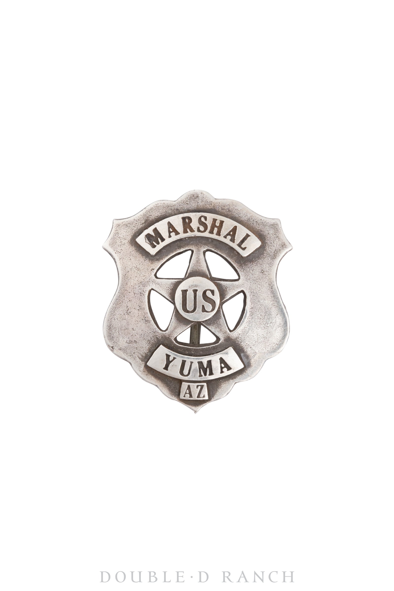 Pin, Badge, United States Marshal, Yuma AZ, Recast in Ingot Silver, Vintage, 973