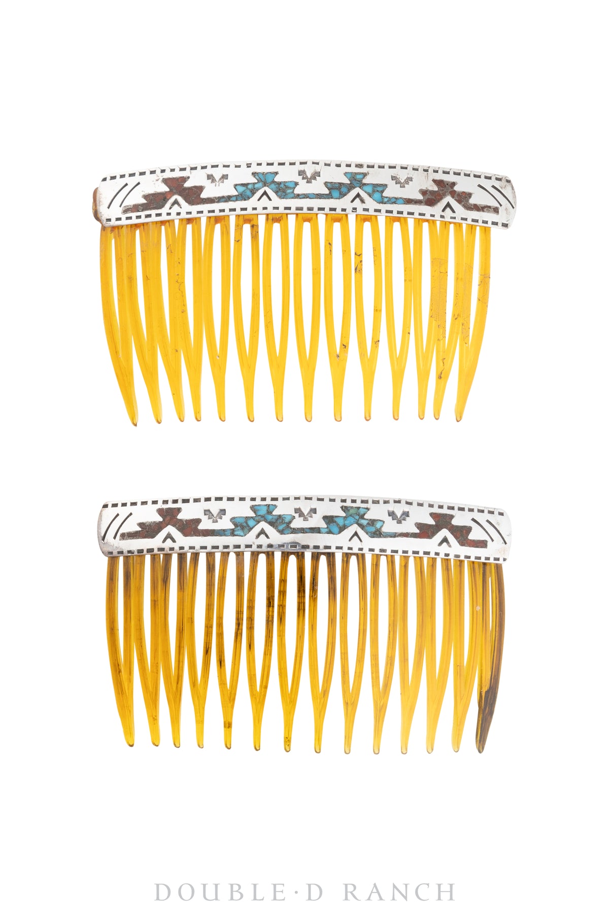 Miscellaneous, Hair Comb, Sterling Silver & Chip Inlay, New Old Stock, 845