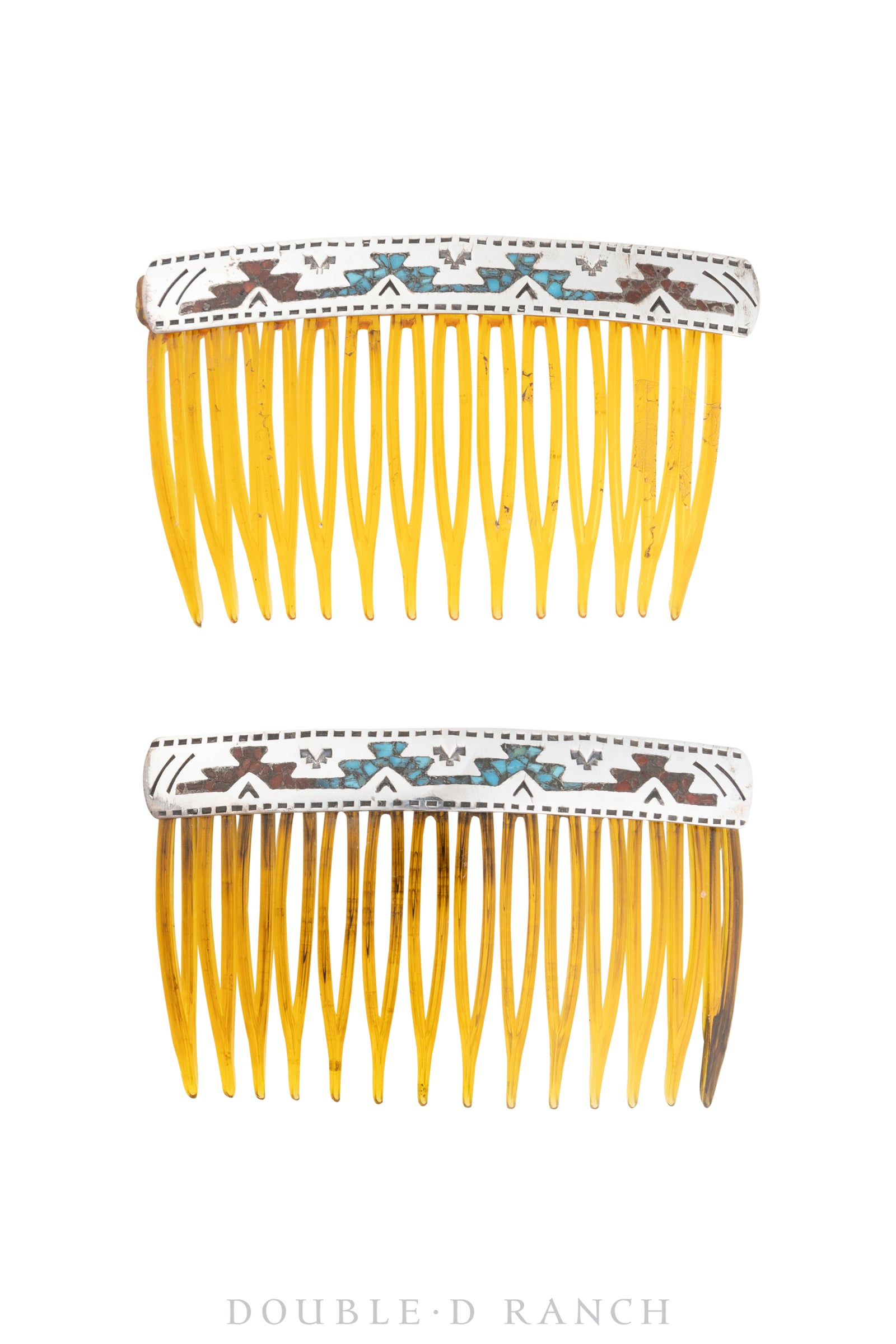 Miscellaneous, Hair Comb, Sterling Silver & Chip Inlay, New Old Stock, 845