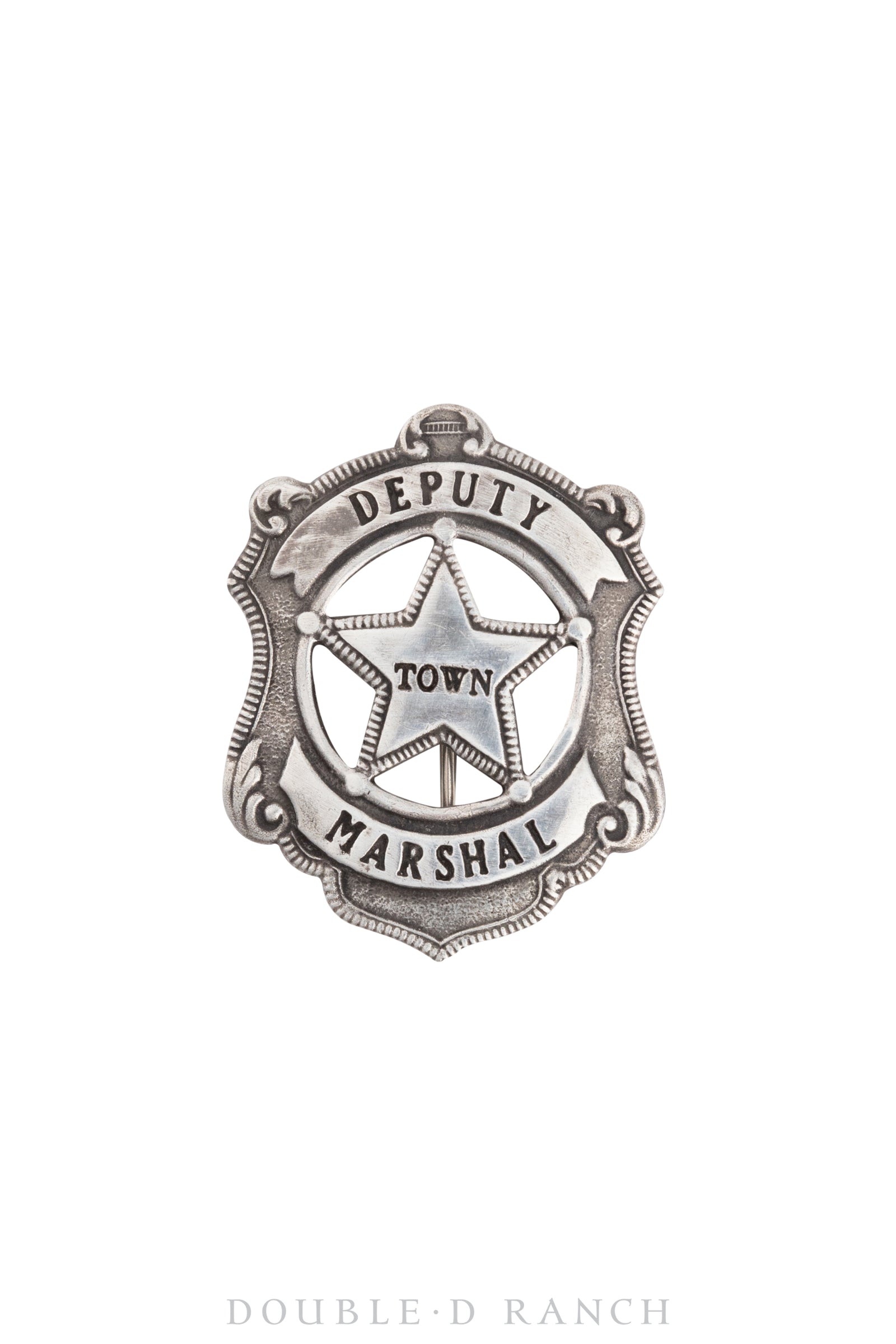 Pin, Badge, Deputy Marshal, Town, Recast in Ingot Silver, Vintage, 956