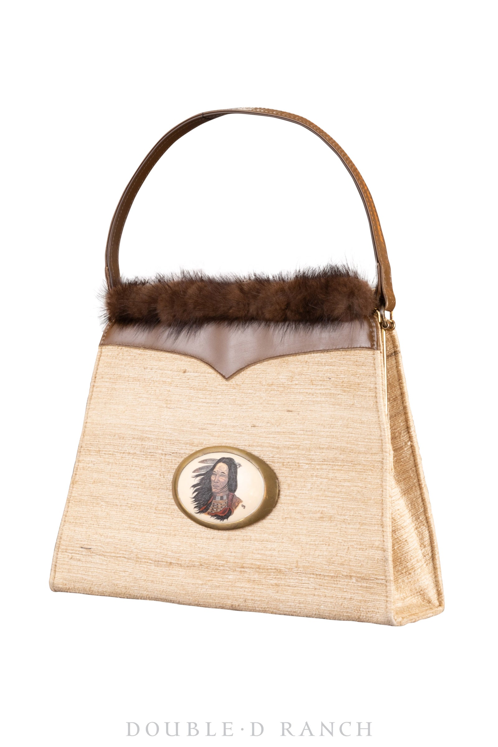 Bag, Silver Label, Raw Silk, Native American Scrimshaw Buckle, Numbered Edition, Repurposed, 1253