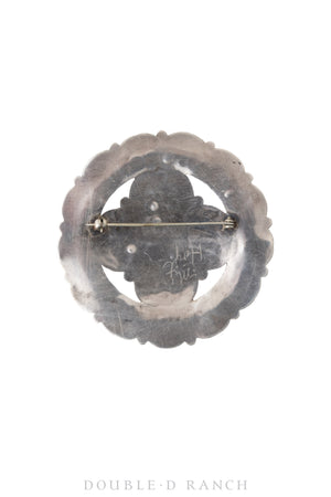 Pin, Cluster, Turquoise, Snake Eye Stones, Quatrefoil, Vintage, 856