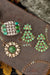 Pin, Natural Stone, Green Agate, Taxco, Vintage '50, 865