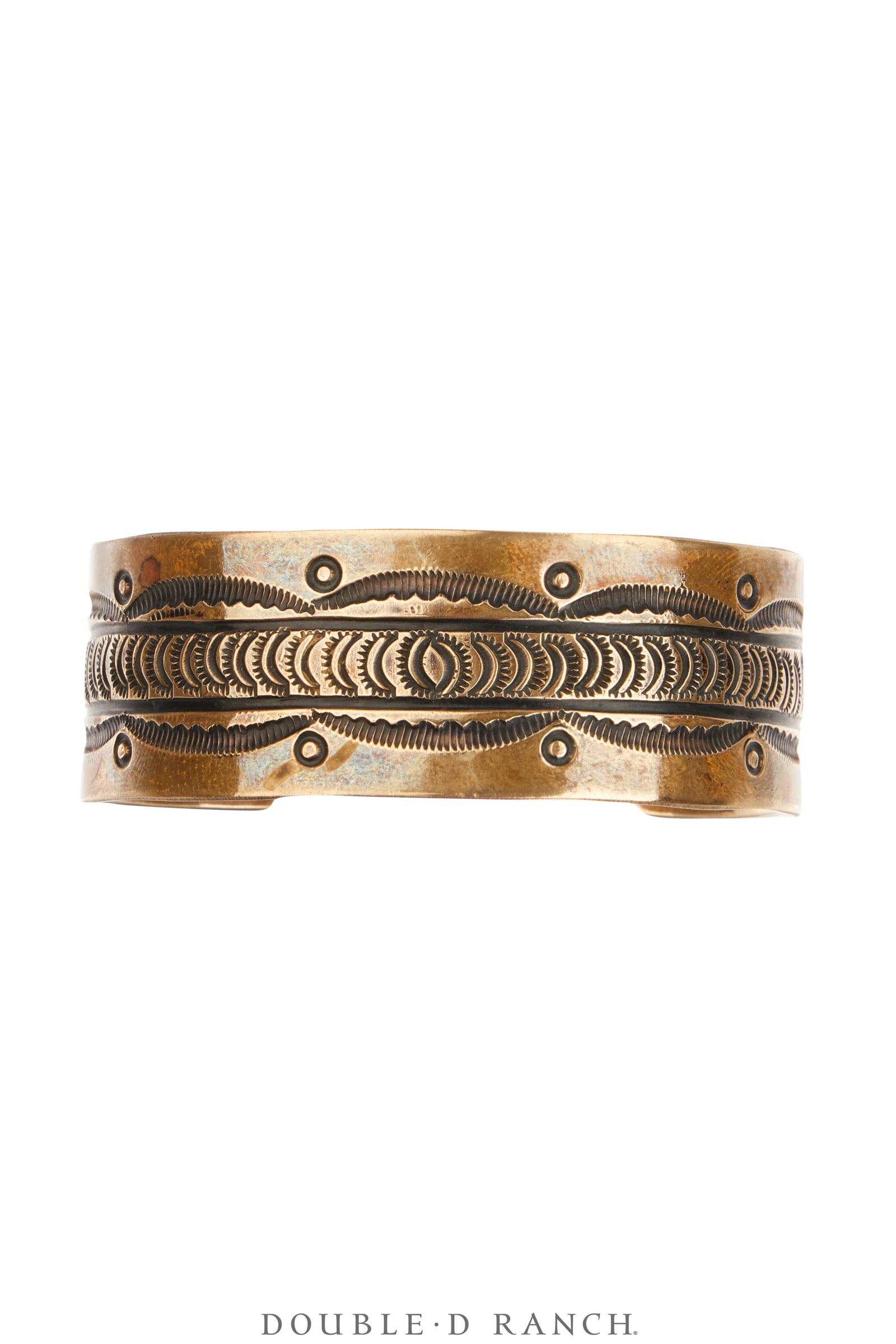 Cuff, Stampwork, Copper & Gold Filled, Mark, Vintage, 4114