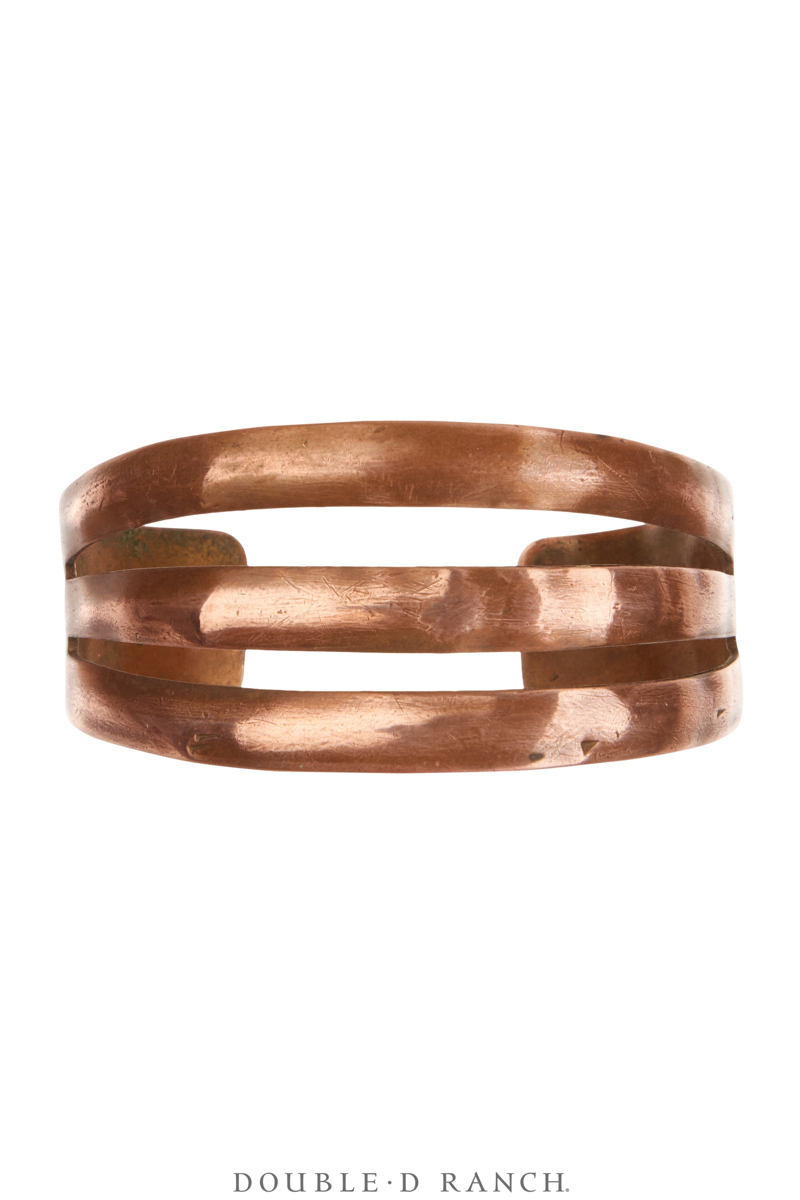 Cuff, Stampwork, Copper, Triple Bar, Mark, Vintage, 4117