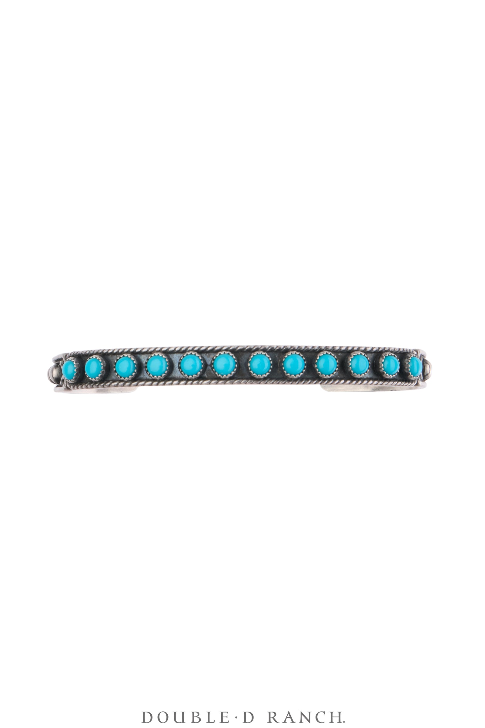 Cuff, Fred Harvey Railroad Era, Turquoise, Row With Snake-eye Stones, Vintage ‘40s, 4166