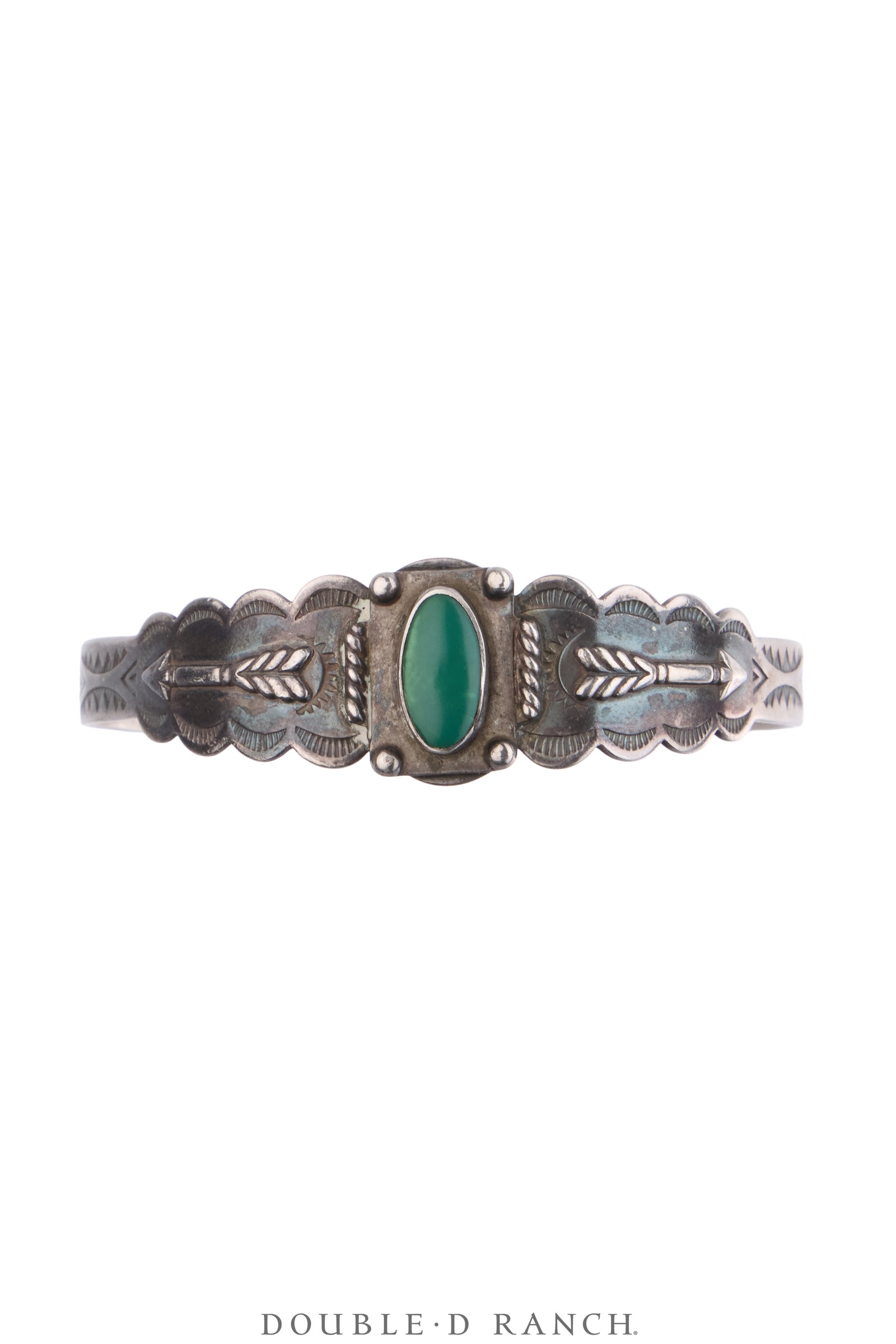 Cuff, Fred Harvey Railroad Era, Turquoise, Stampwork, Vintage ‘40s, 4169