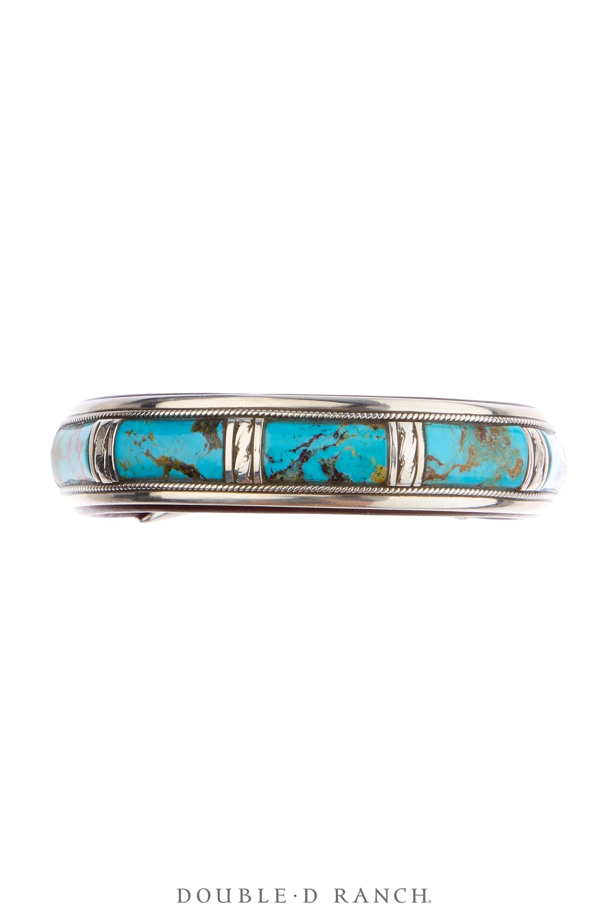 Cuff, Inlay, Turquoise, Leather Lined, Artisan, Contemporary, 4191