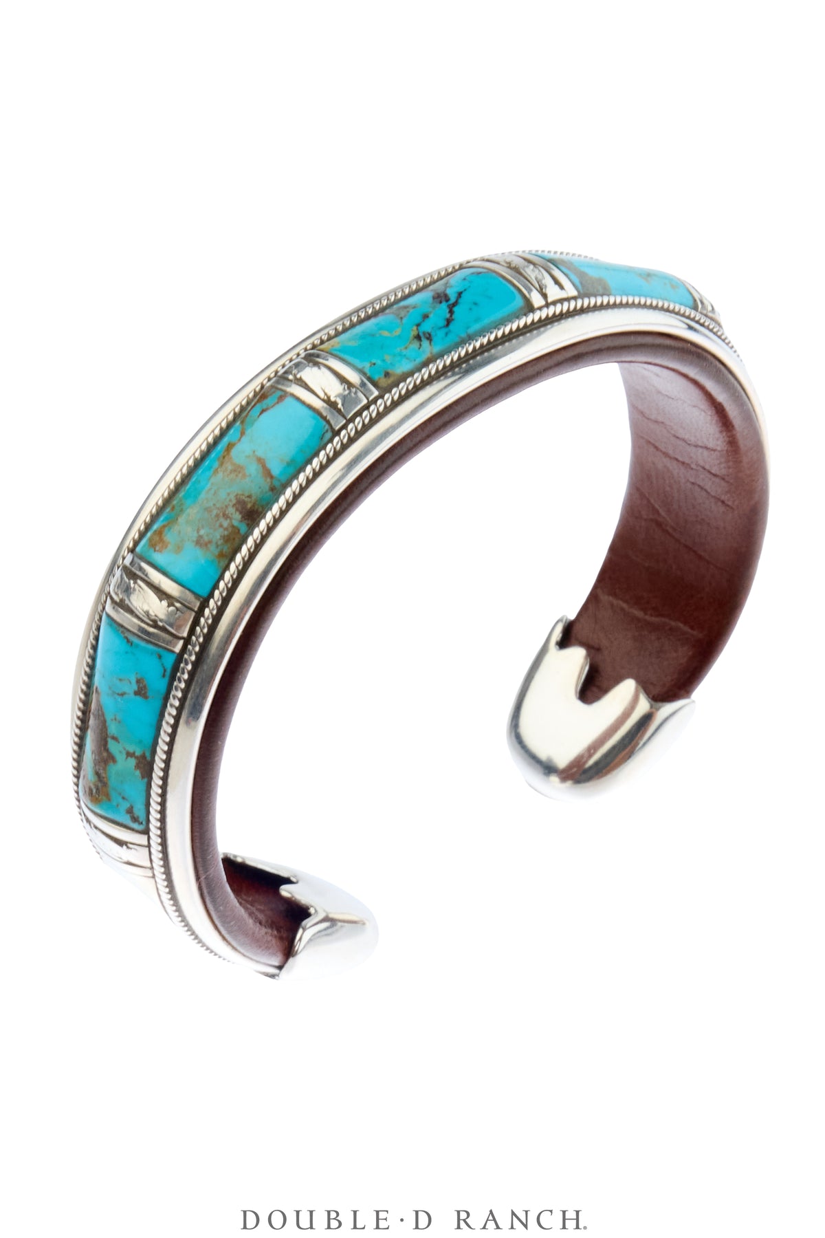 Cuff, Inlay, Turquoise, Leather Lined, Artisan, Contemporary, 4191