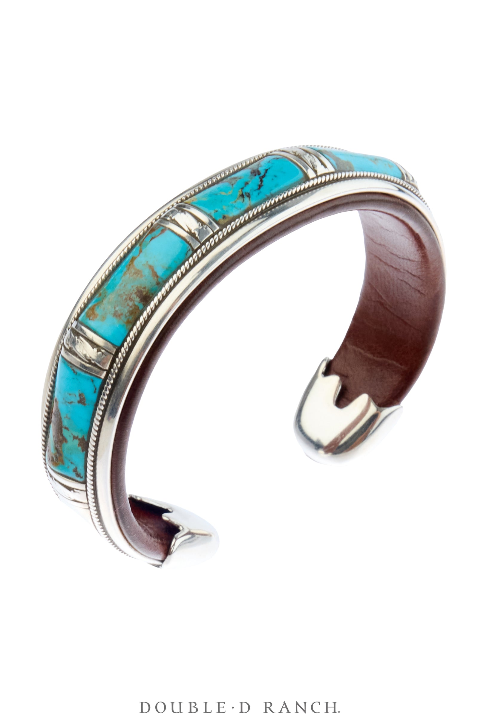 Cuff, Inlay, Turquoise, Leather Lined, Artisan, Contemporary, 4191