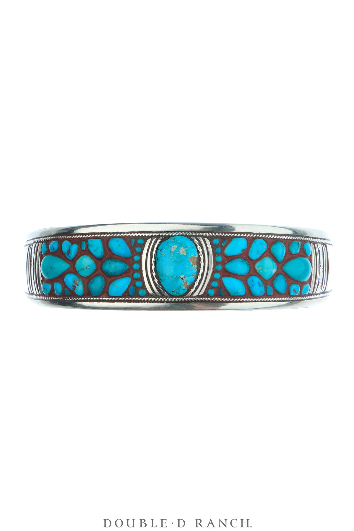 Cuff, Inlay, Turquoise, Leather Lined, Artisan, Contemporary, 4192