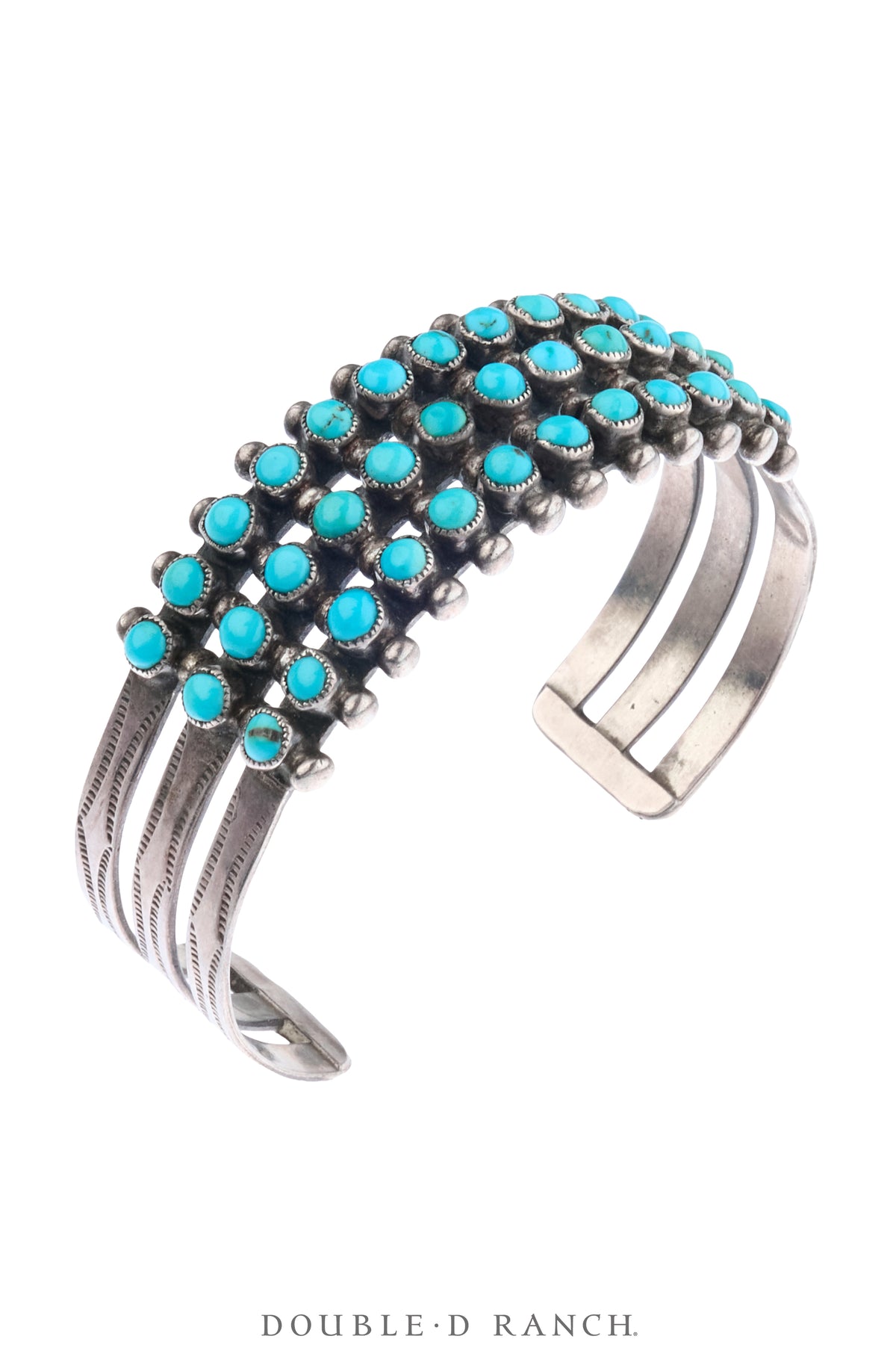 Cuff, Row, Turquoise, Snake Eyes, Vintage, Mid Century, 4193