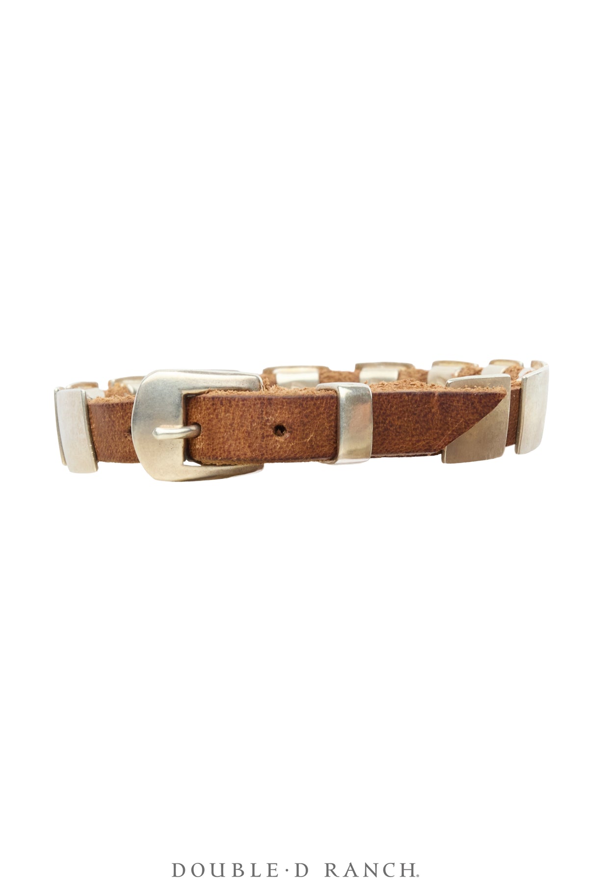 Bracelet, Leather Strap, Sterling Silver, Conchos, Contemporary, 4206
