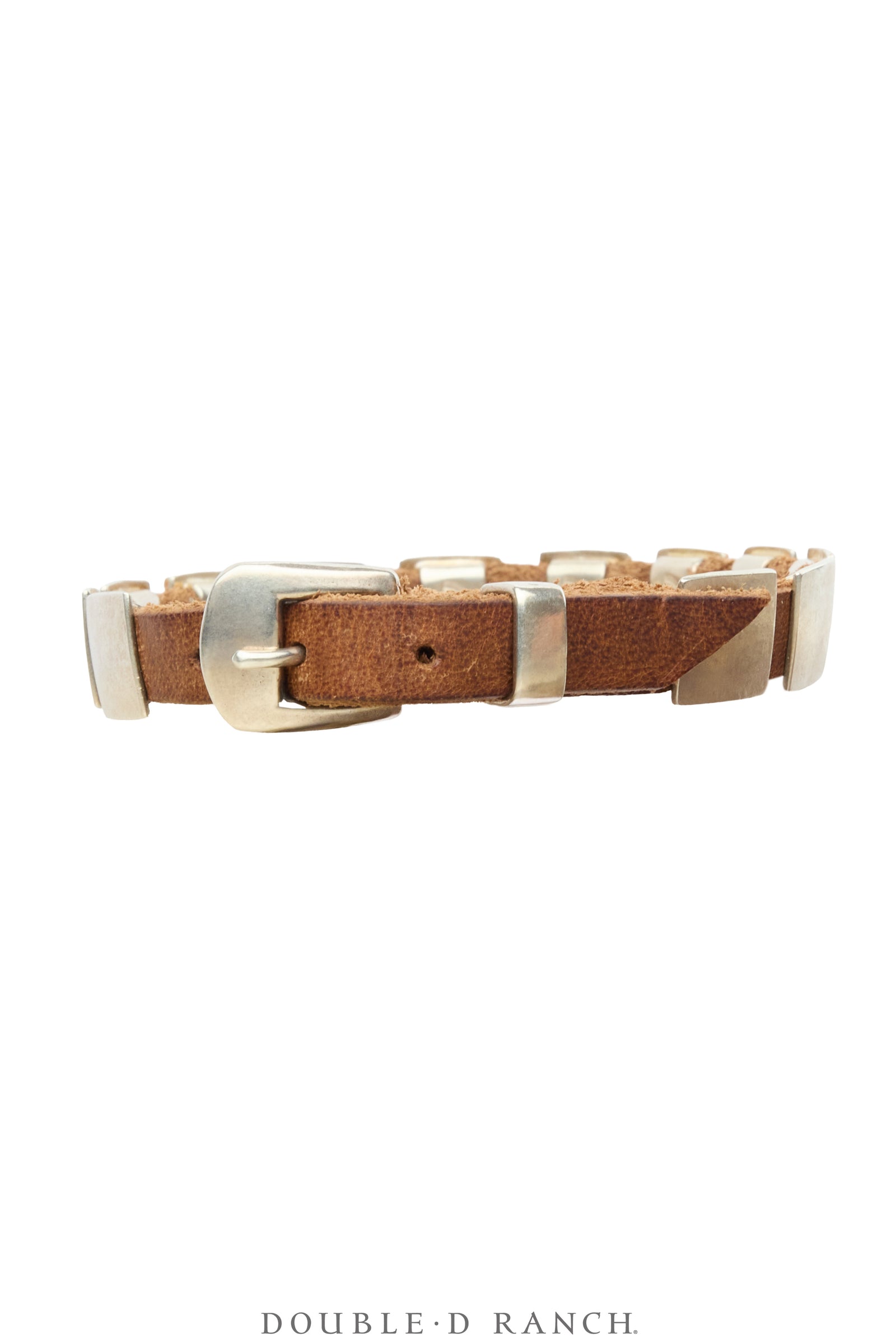 Bracelet, Leather Strap, Sterling Silver, Conchos, Contemporary, 4206