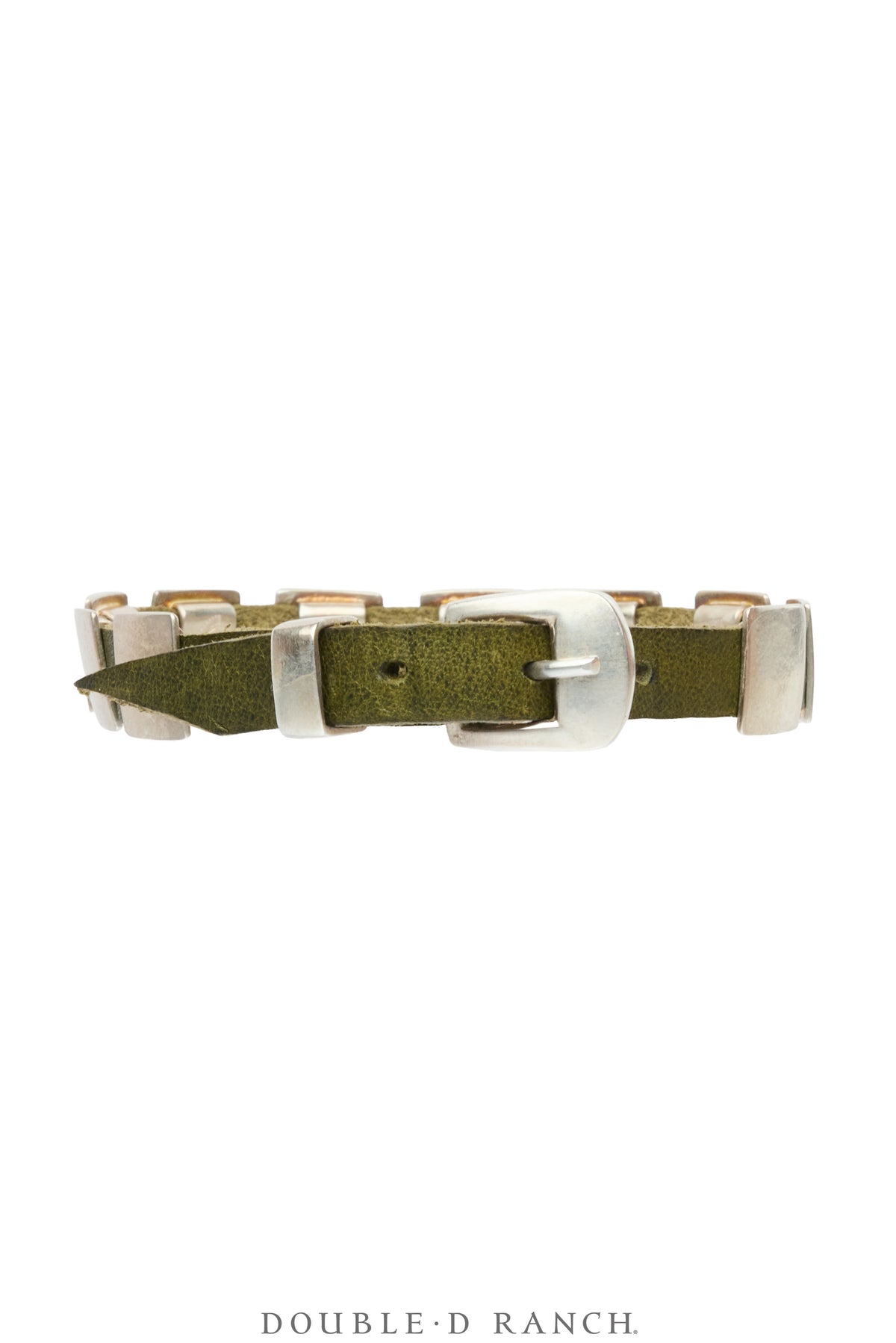 Bracelet, Leather Strap, Sterling Silver, Conchos, Contemporary, 4206