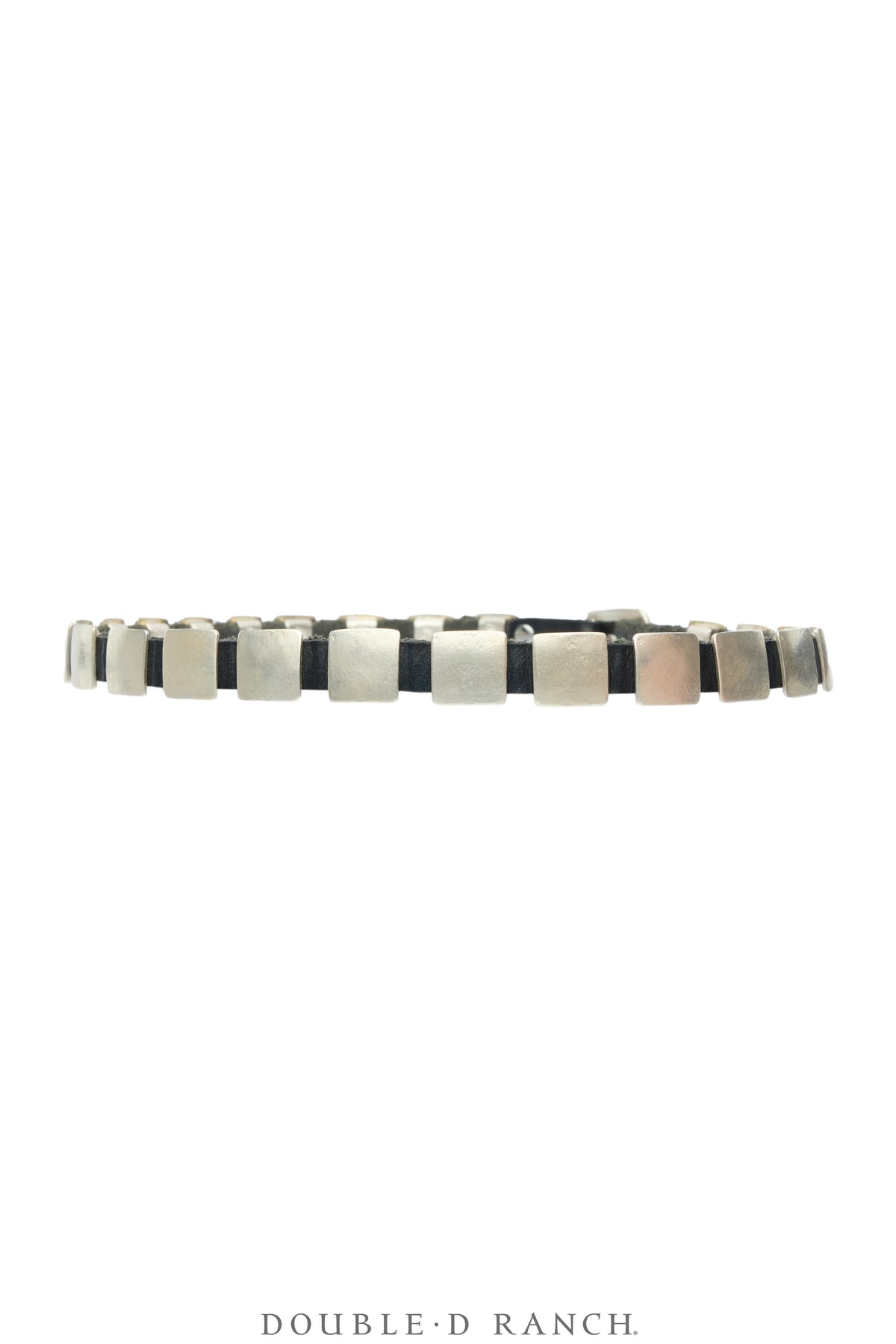 Bracelet, Leather Strap, Sterling Silver, Conchos, Double Wrap, Contemporary, 4207
