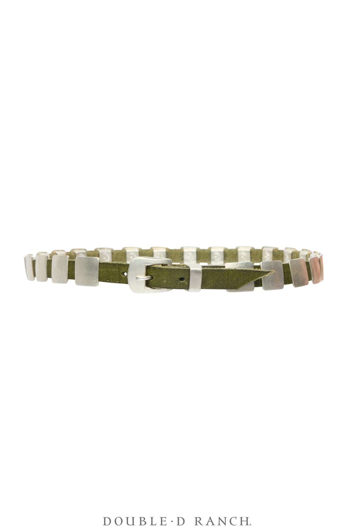 Bracelet, Leather Strap, Sterling Silver, Conchos, Double Wrap, Contemporary, 4207