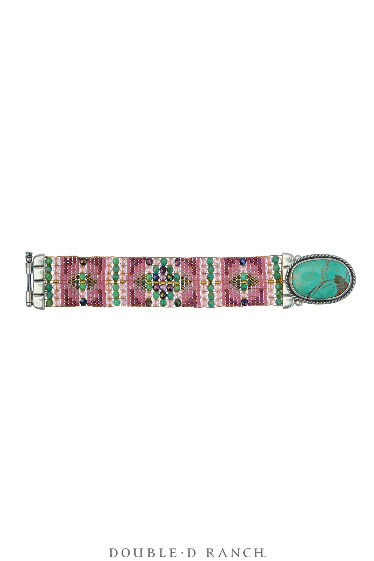 Cuff, Beaded, Glass Beads With Turquoise, Artisan, Contemporary, 4210