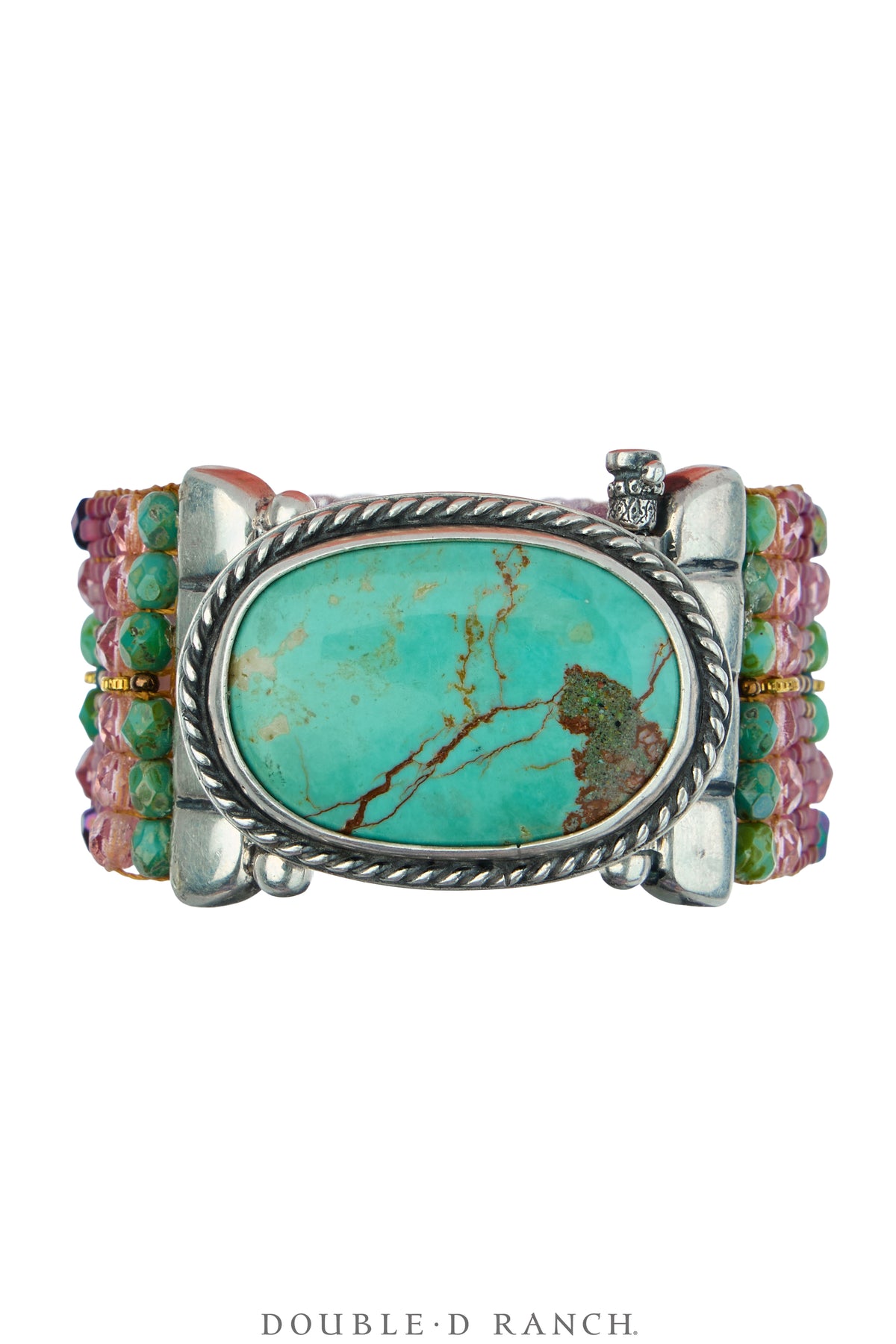 Cuff, Beaded, Glass Beads With Turquoise, Artisan, Contemporary, 4210