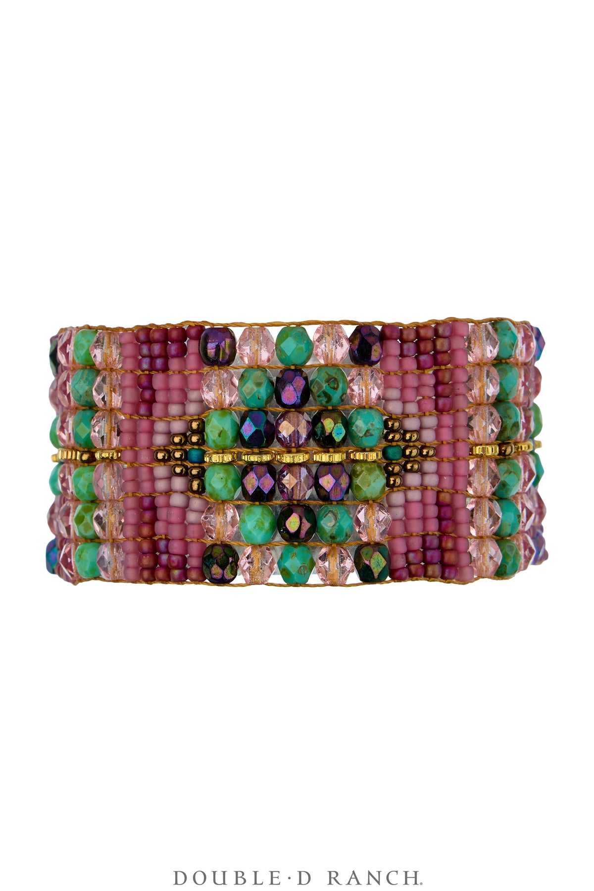 Cuff, Beaded, Glass Beads With Turquoise, Artisan, Contemporary, 4210