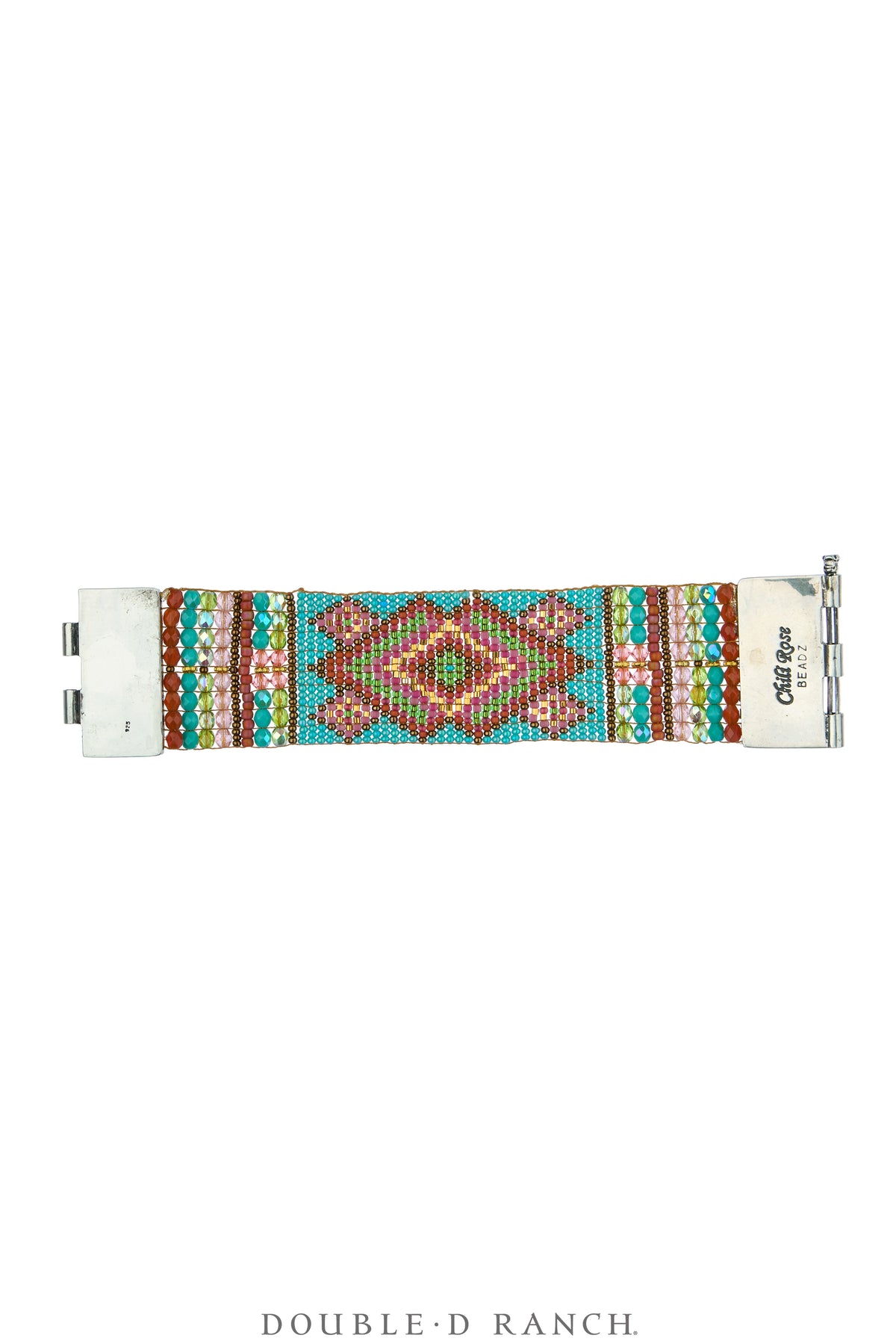 Cuff, Beaded, Glass Beads With Turquoise, Artisan, Contemporary, 4211