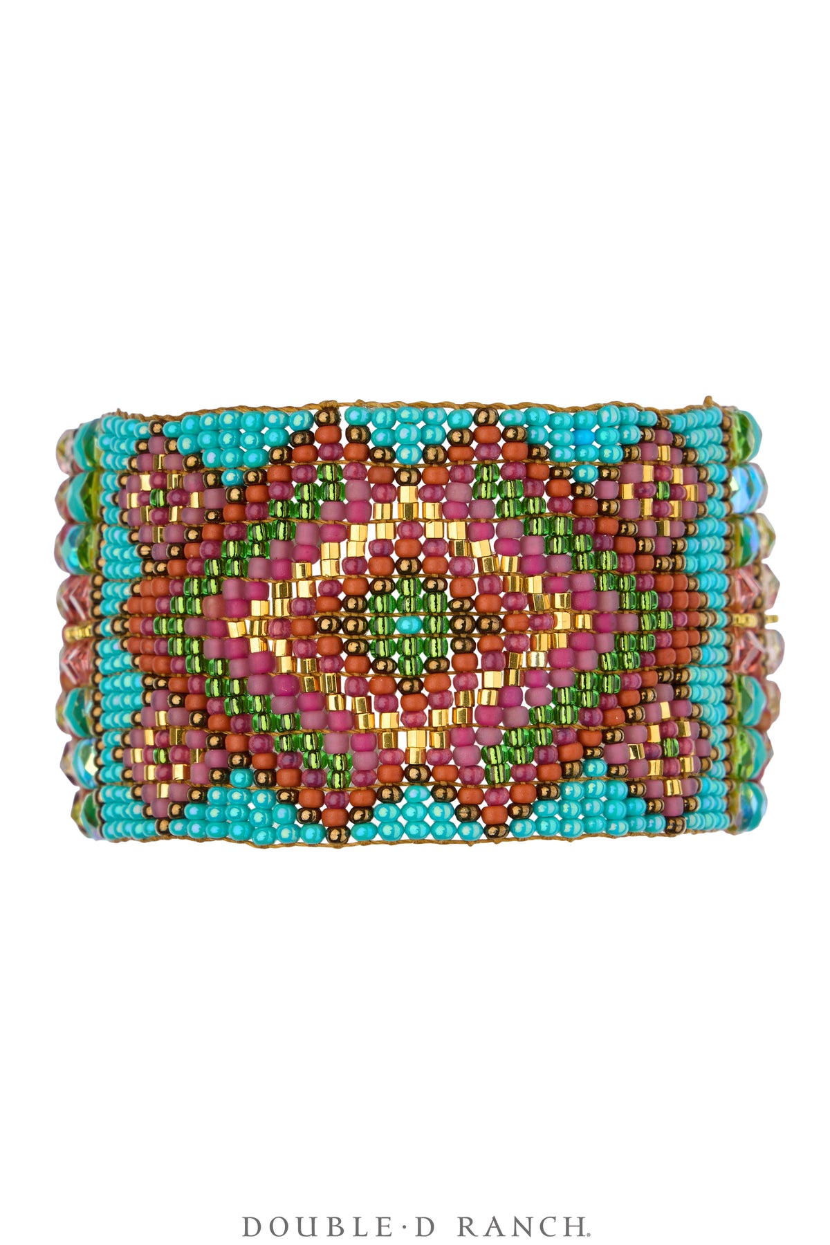 Cuff, Beaded, Glass Beads With Turquoise, Artisan, Contemporary, 4211