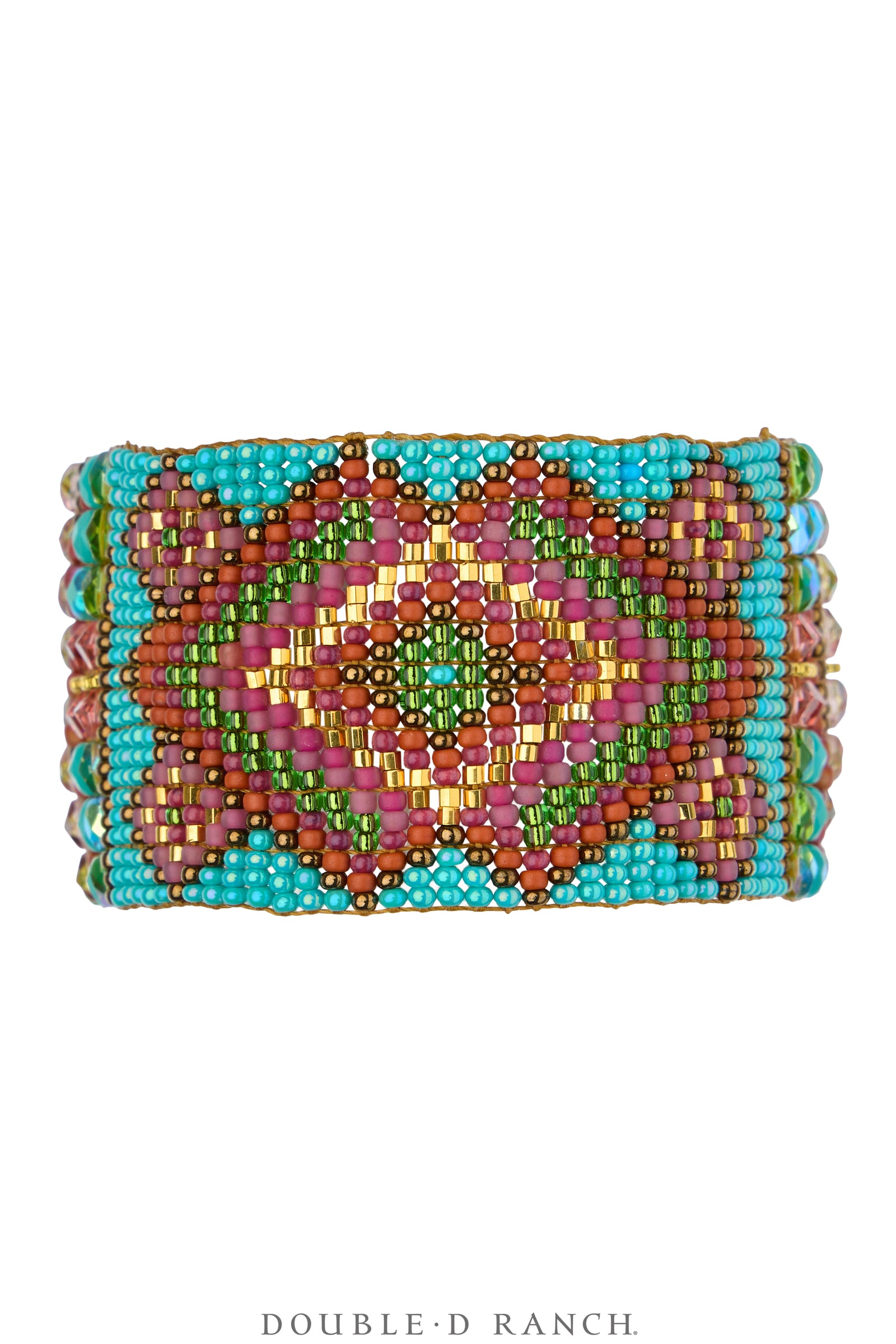 Cuff, Beaded, Glass Beads With Turquoise, Artisan, Contemporary, 4211