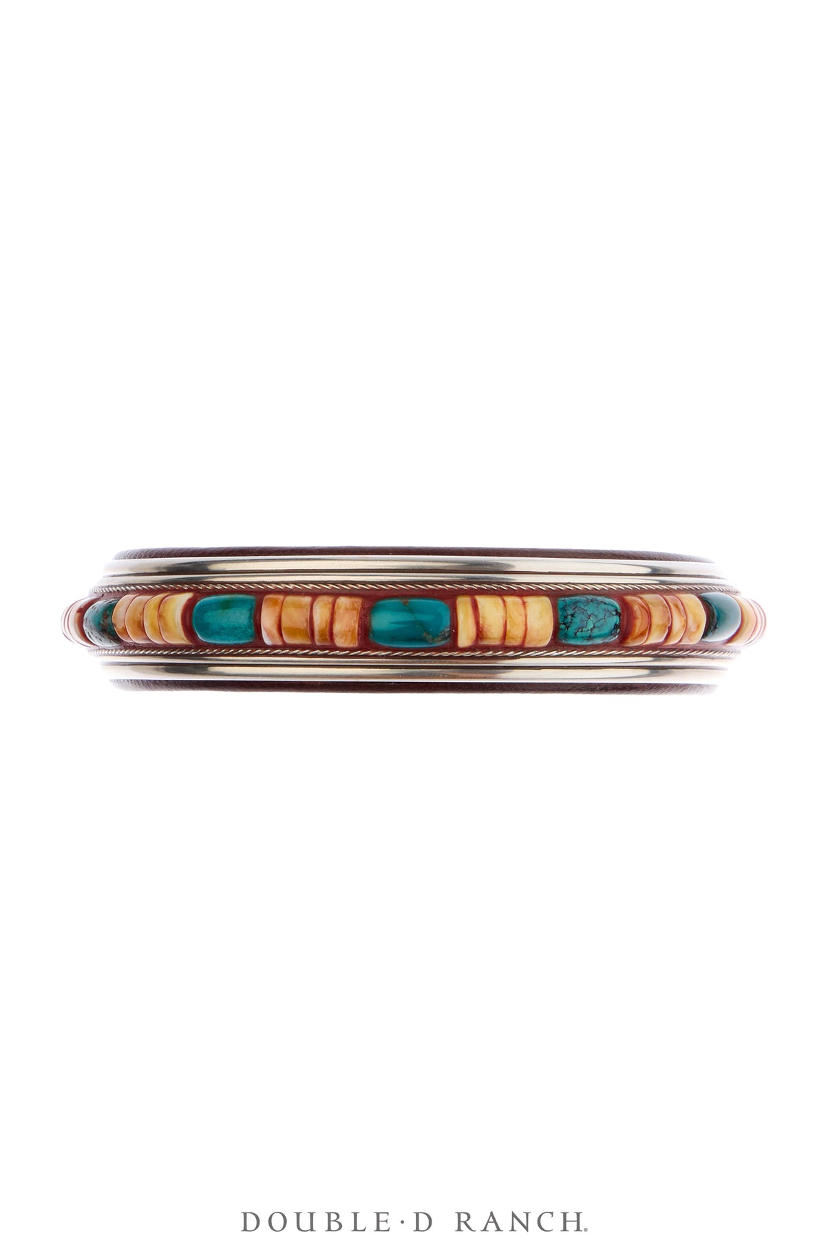 Cuff, Inlay, Spiny Oyster & Turquoise, Leather Lined, Artisan, Contemporary, 4217