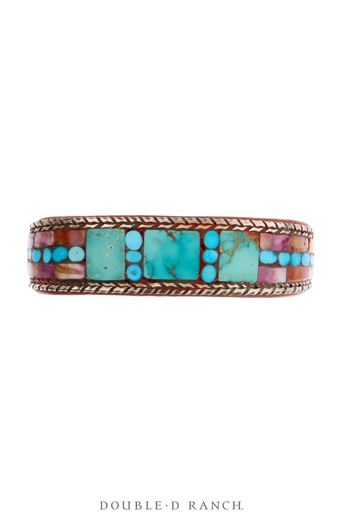 Cuff, Inlay, Turquoise & Mixed Stones, Leather Lined, Artisan, Charlie Favour, Contemporary, 4219