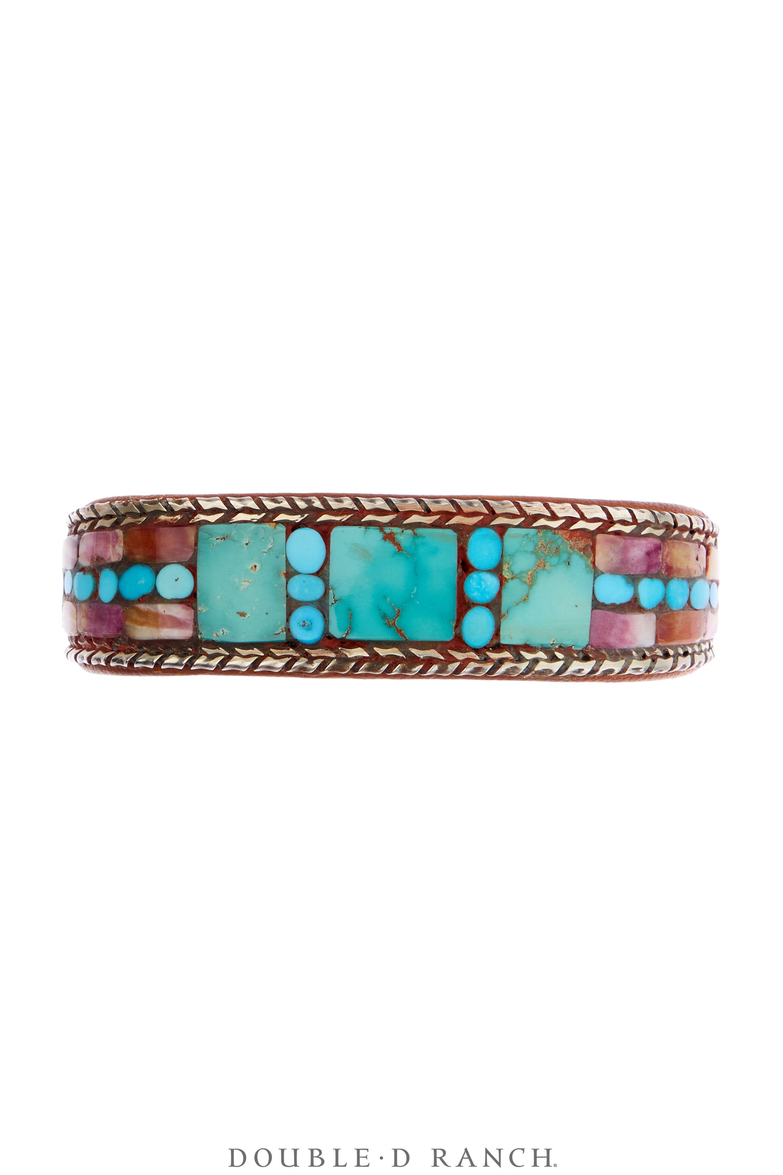 Cuff, Inlay, Turquoise & Mixed Stones, Leather Lined, Artisan, Charlie Favour, Contemporary, 4219