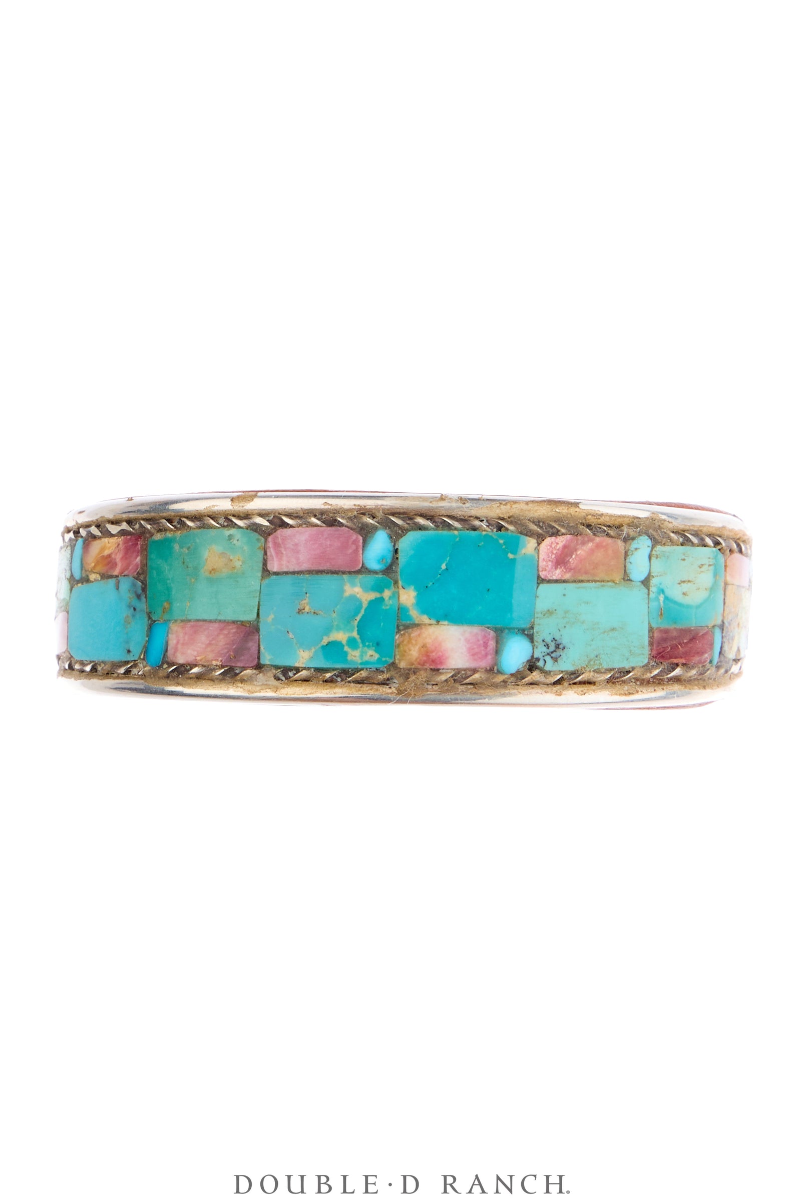 Cuff, Inlay, Turquoise & Spiny Oyster, Leather Lined, Artisan, Charlie Favour, Contemporary, 4221