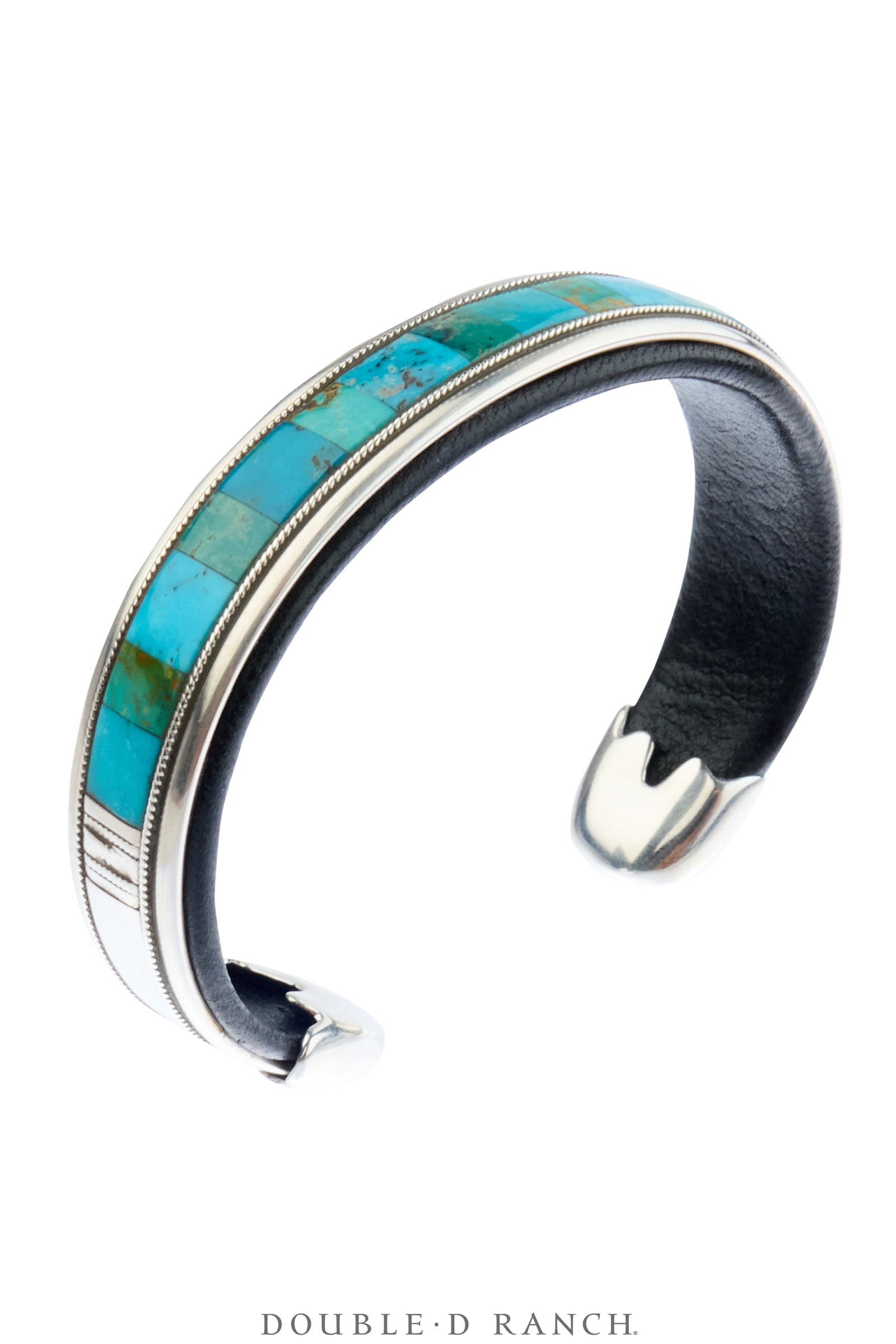 Cuff, Inlay, Turquoise, Leather Lined, Artisan, Contemporary, 4233