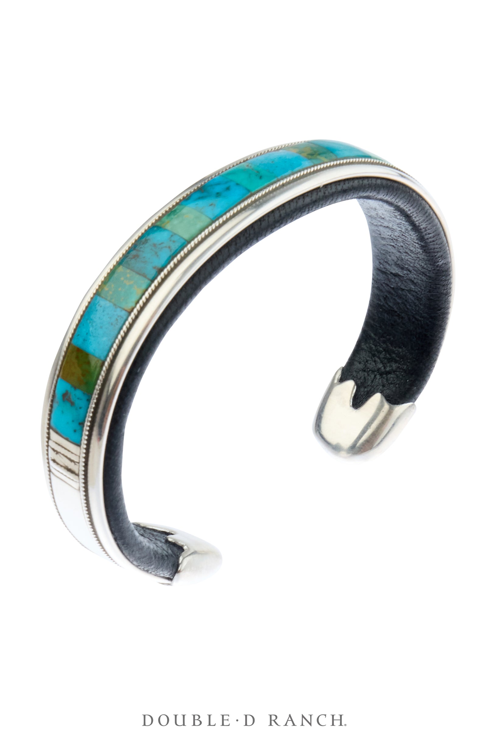 Cuff, Inlay, Turquoise, Leather Lined, Artisan, Contemporary, 4234
