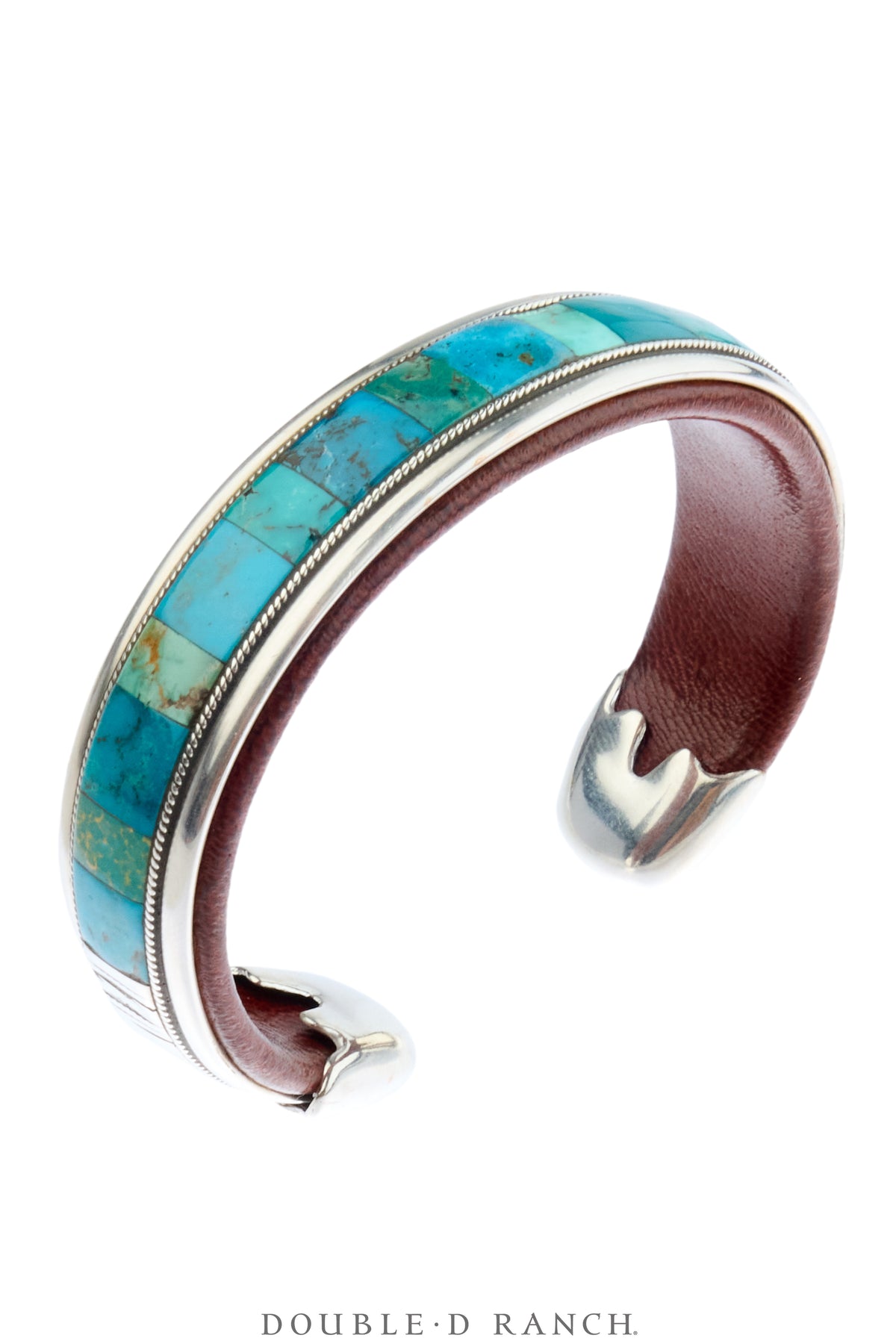 Cuff, Inlay, Turquoise, Leather Lined, Artisan, Contemporary, 4236