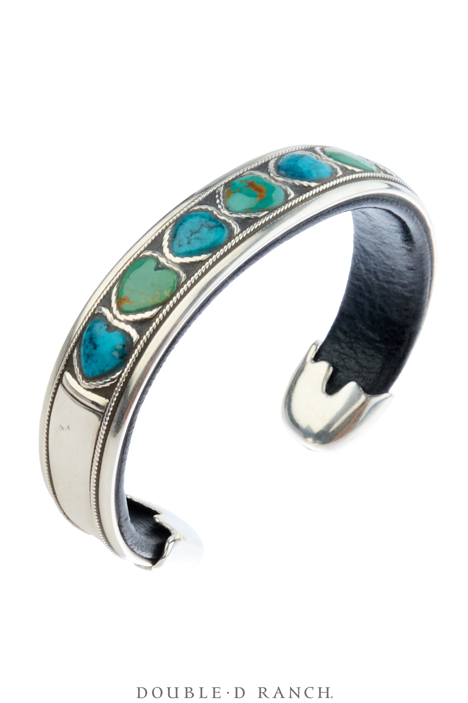 Cuff, Inlay, Turquoise, Leather Lined, Artisan, Contemporary, 4237