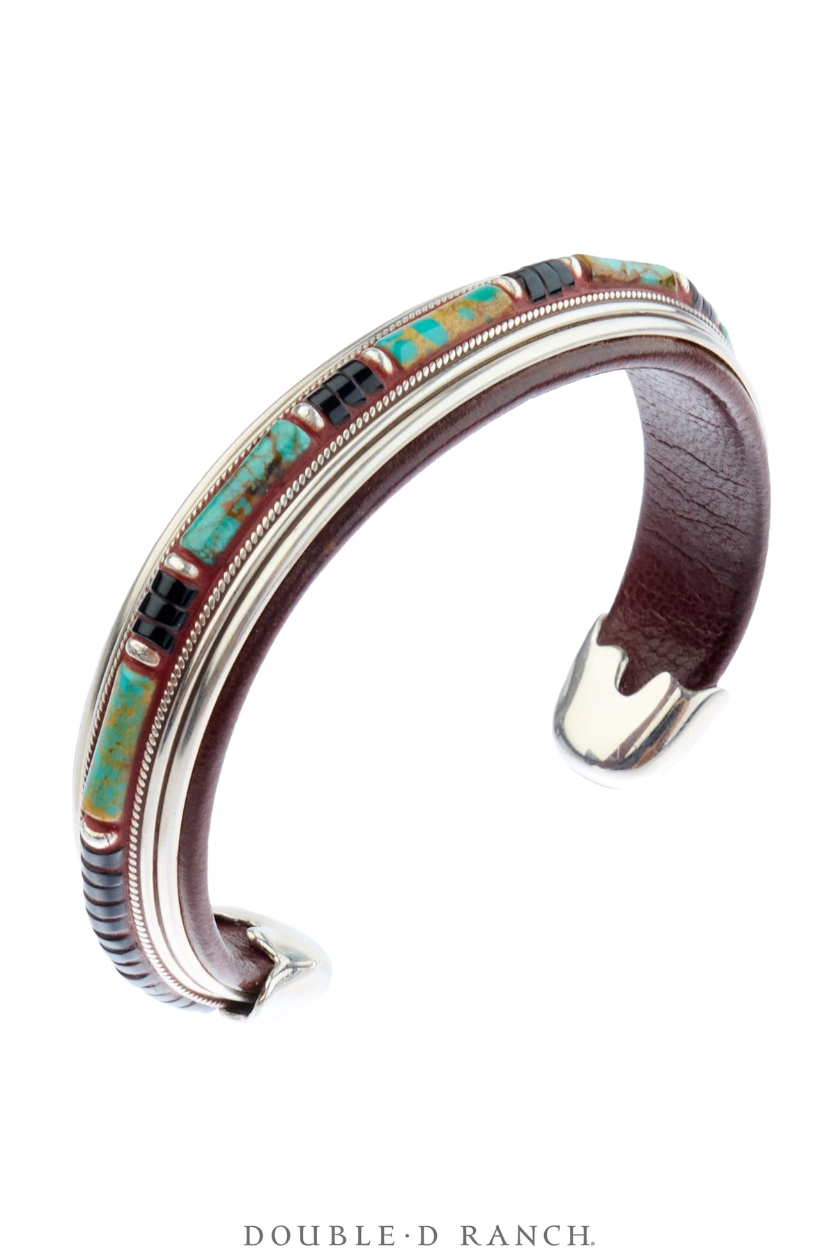 Cuff, Inlay, Turquoise, Leather Lined, Artisan, Contemporary, 4239