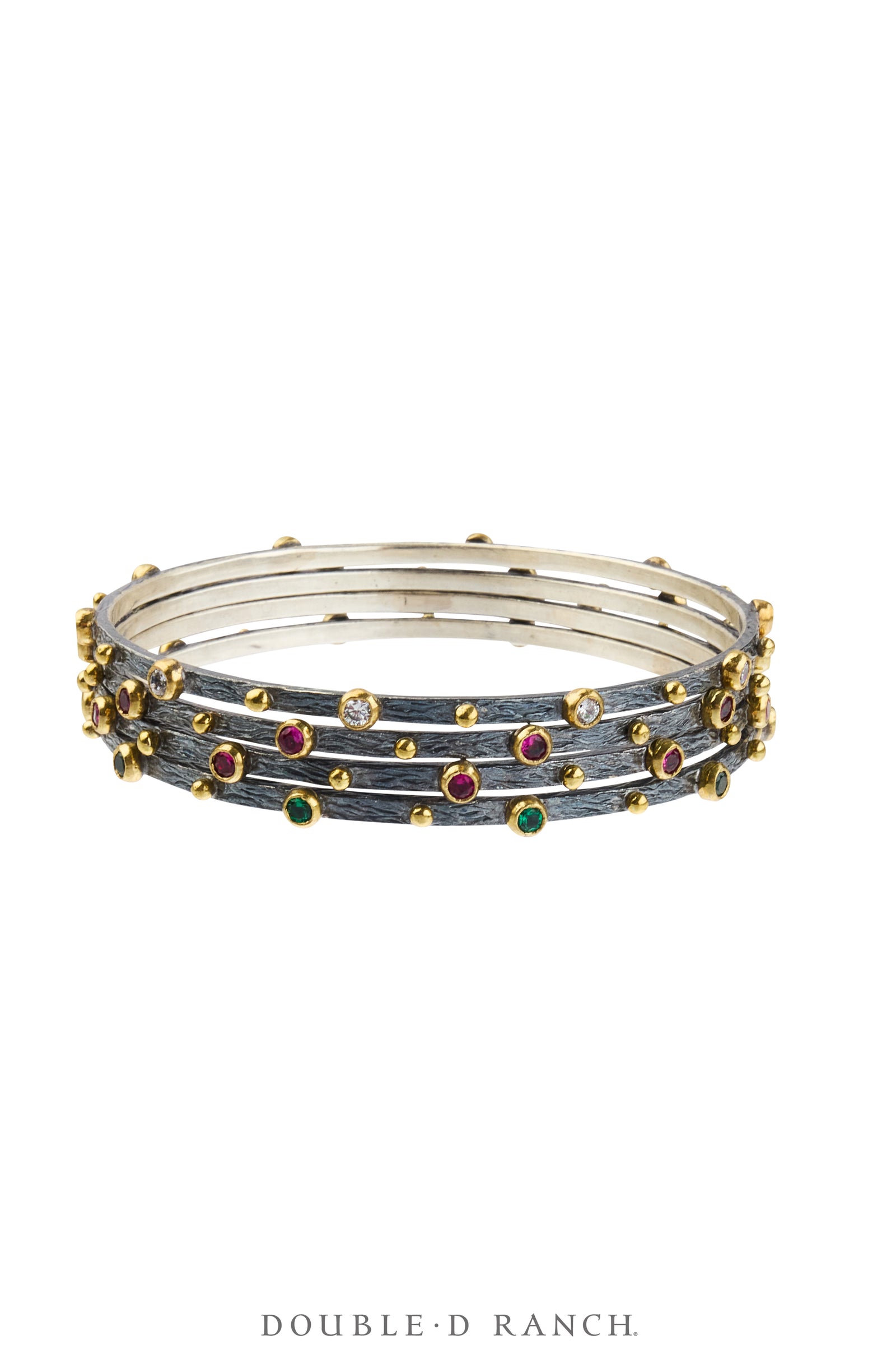 Bracelet, Faceted Jewels, Sterling Silver Oxidized, Jewels, Hallmark, Contemporary, 4275C