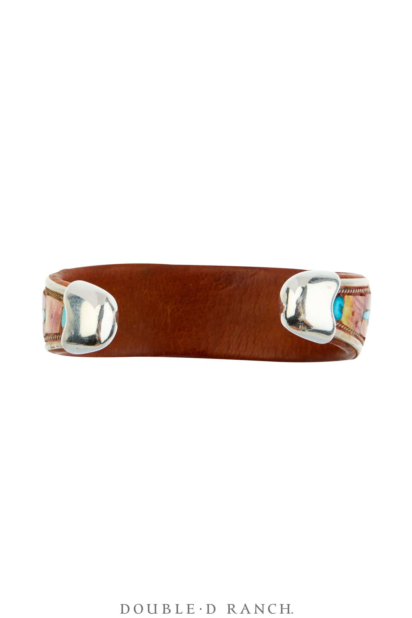 Cuff, Inlay, Multi Stone, Leather Lined, Artisan, Charlie Favor, Contemporary, 4317