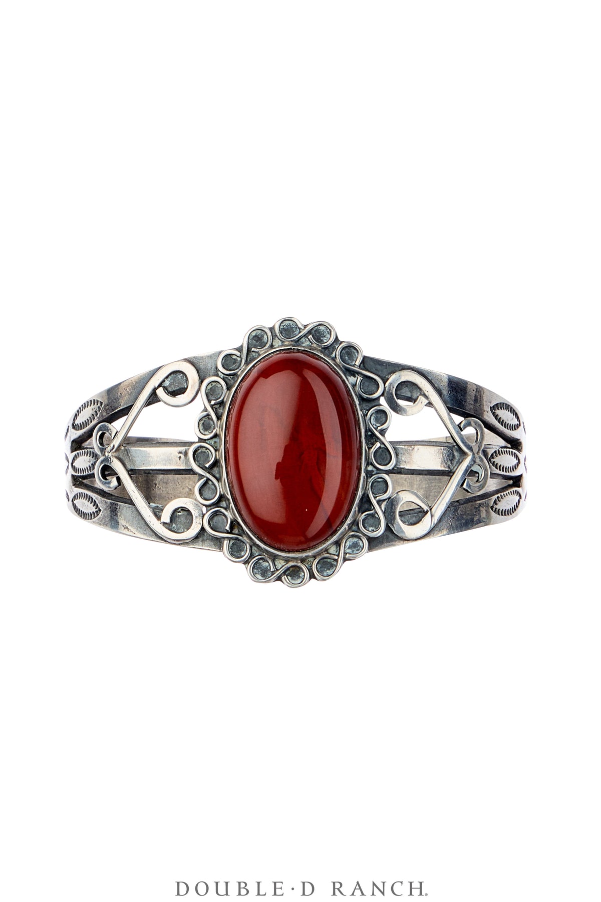 Cuff, Natural Stone, Red Jasper, Sans Hallmark, Vintage, 4323