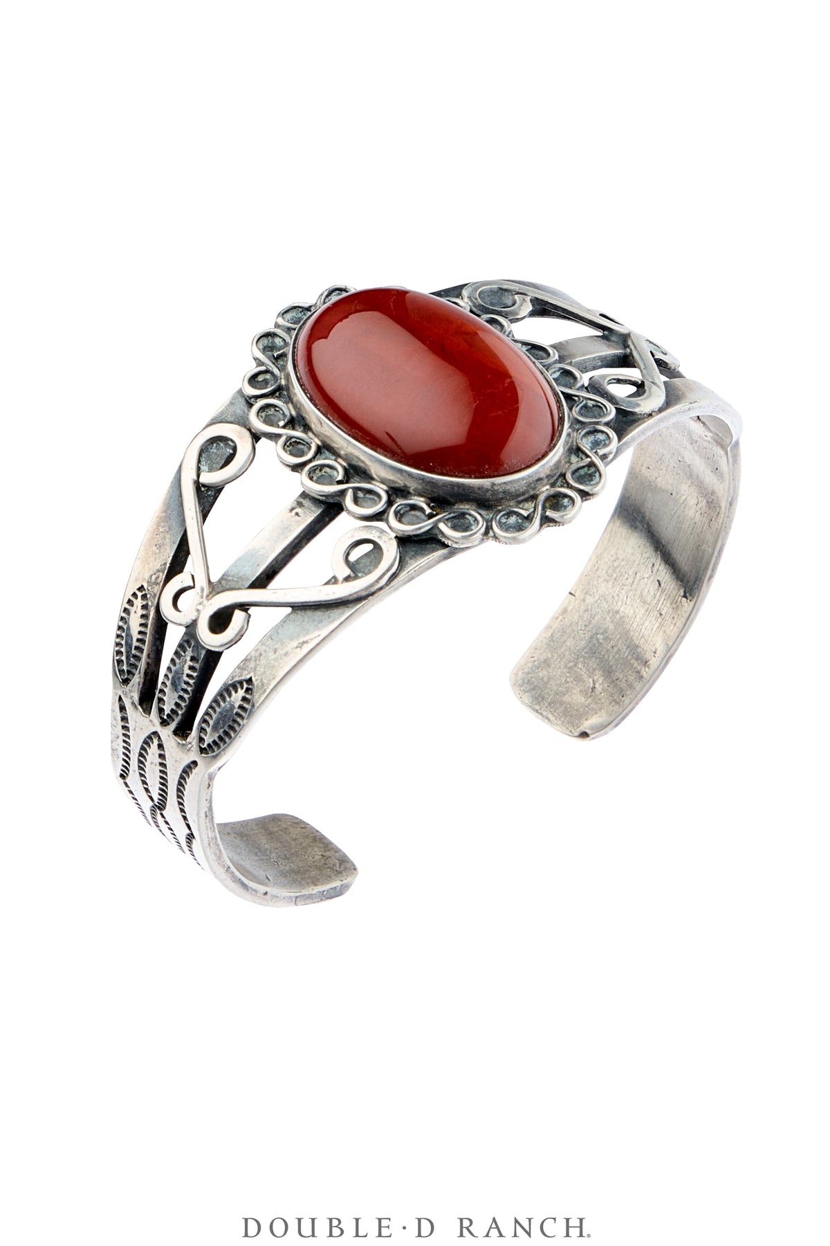 Cuff, Natural Stone, Red Jasper, Sans Hallmark, Vintage, 4323