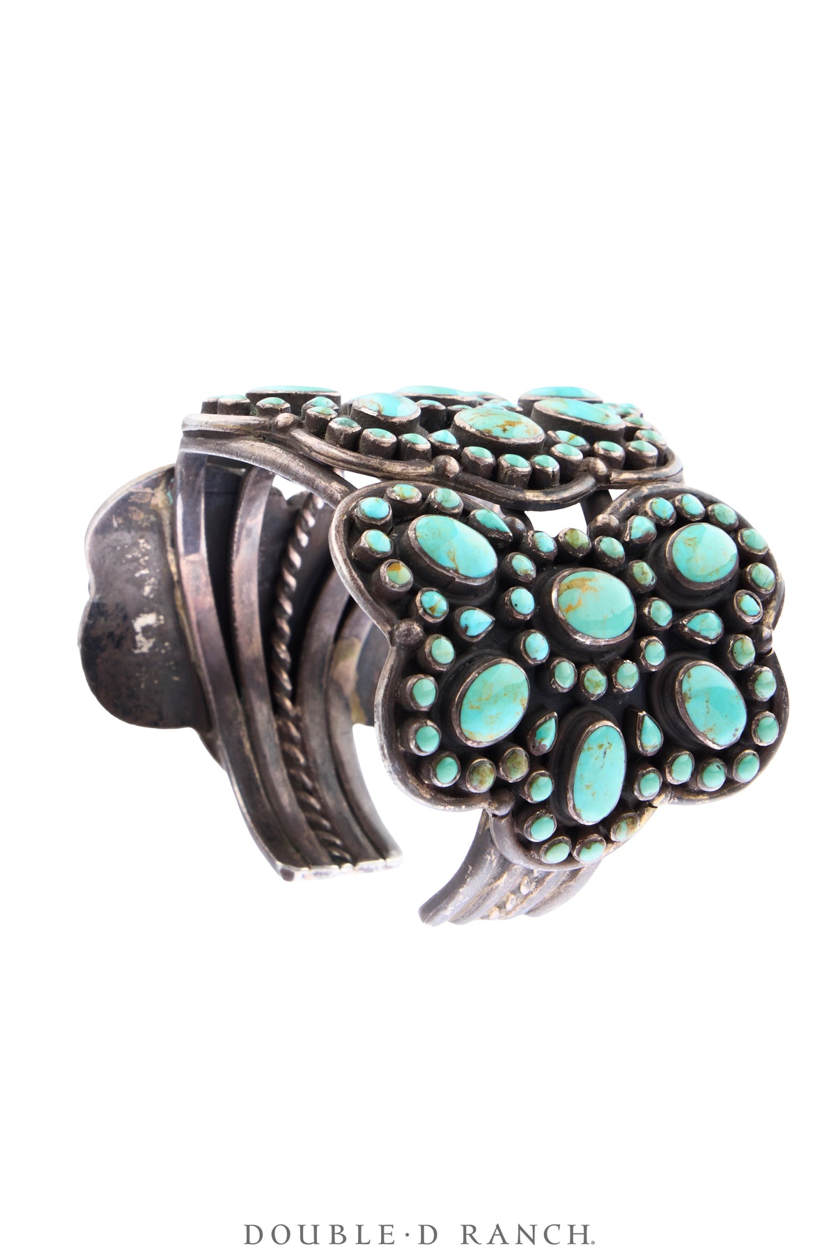 Cuff, Cluster, Turquoise, Museum Grade, Sans Hallmark, Vintage, 4327