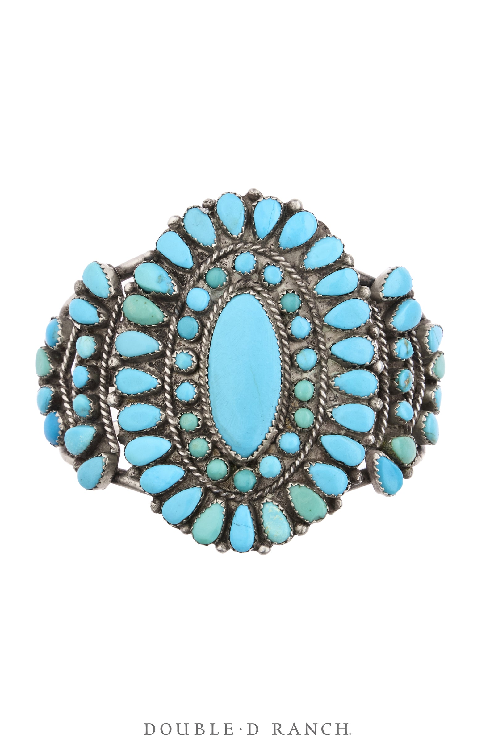 Cuff, Cluster, Turquoise, Great Color, Markings to Verso, Vintage ‘40s, 4341